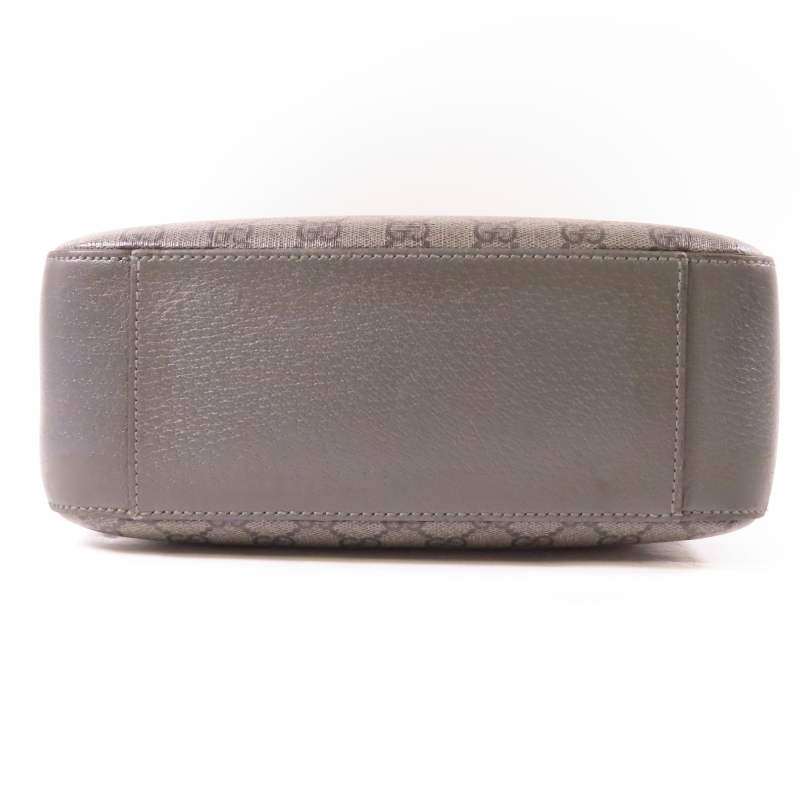 GUCCI 塗層帆布Shoulder Bag銀扣肩背袋灰色