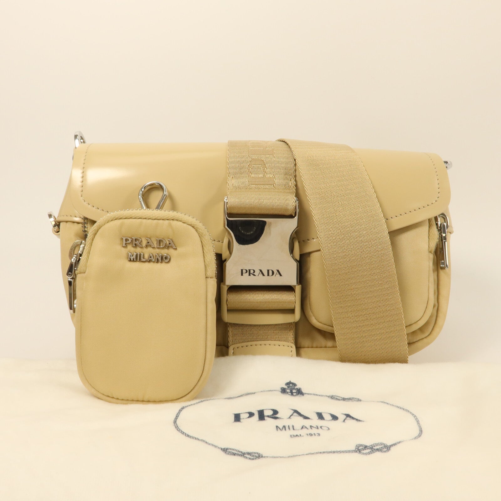 PRADA 尼龍Re-Nylon Prada Pocket肩背袋