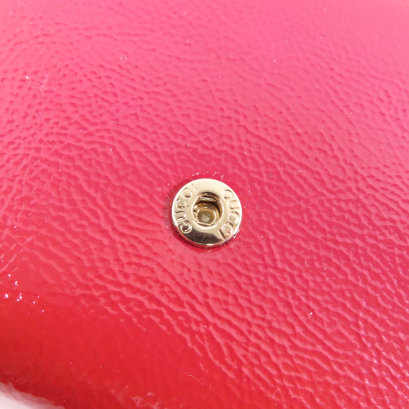 GUCCI 【激減優惠】漆皮皮革Wallet金扣三摺錢包紅色