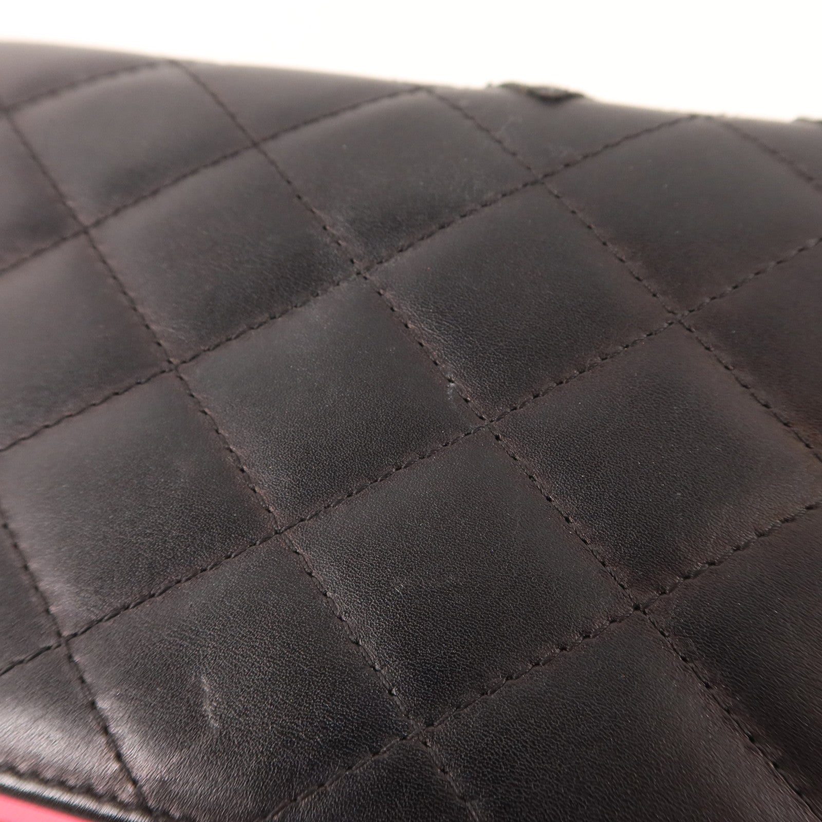 CHANEL 牛皮皮革Combon Long Wallet銀扣長錢包