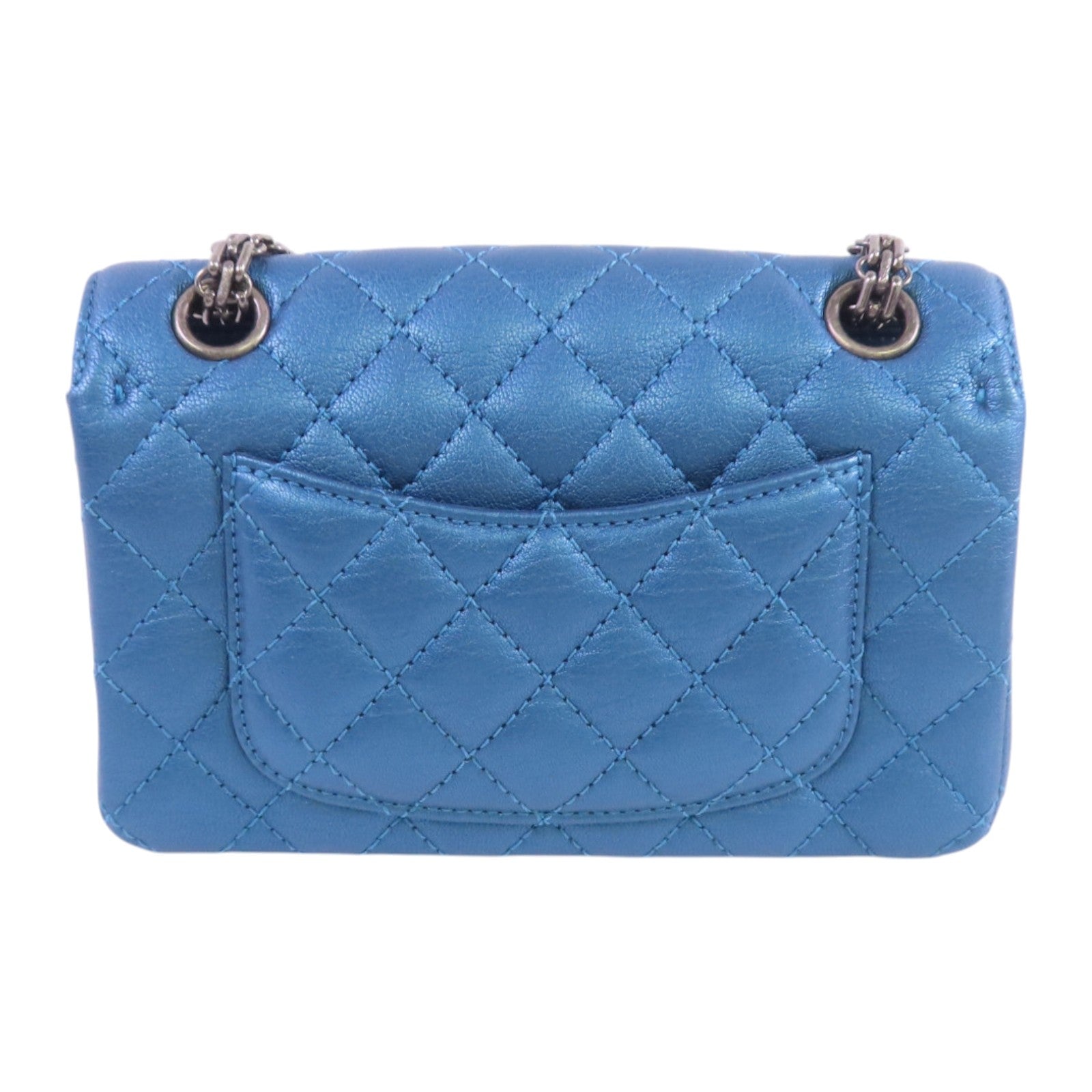 CHANEL 牛皮皮革Mini 2.55 Chain Shoulder銀扣鏈帶肩背袋