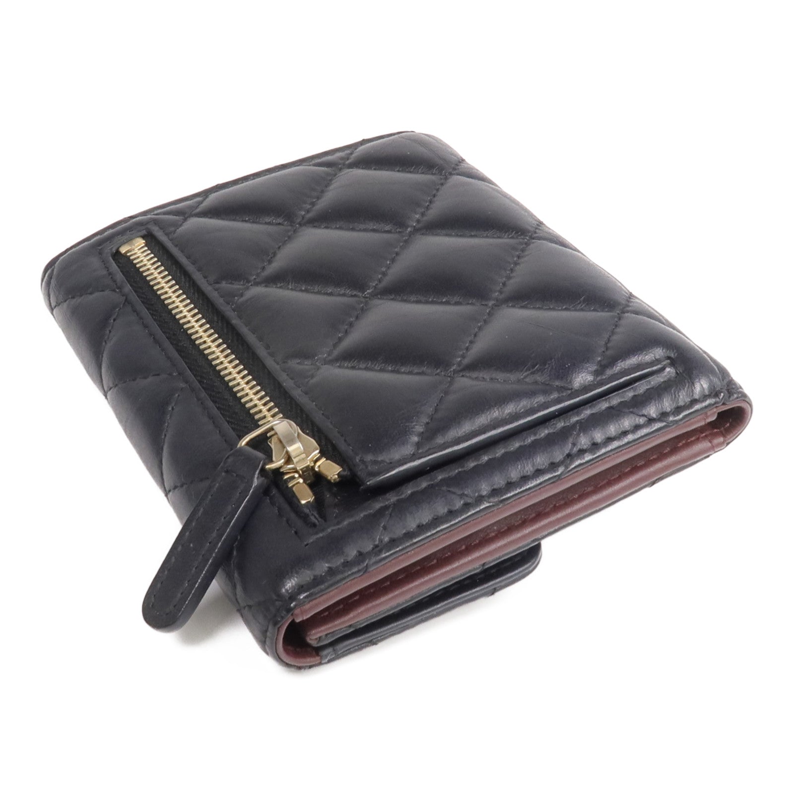 CHANEL 【激減優惠】羊皮皮革2.55 Wallet金扣錢包