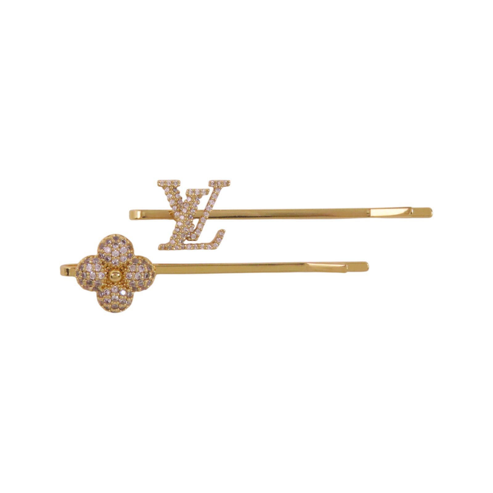 LOUIS VUITTON 金屬/水鑽Hair Clip金扣髮夾