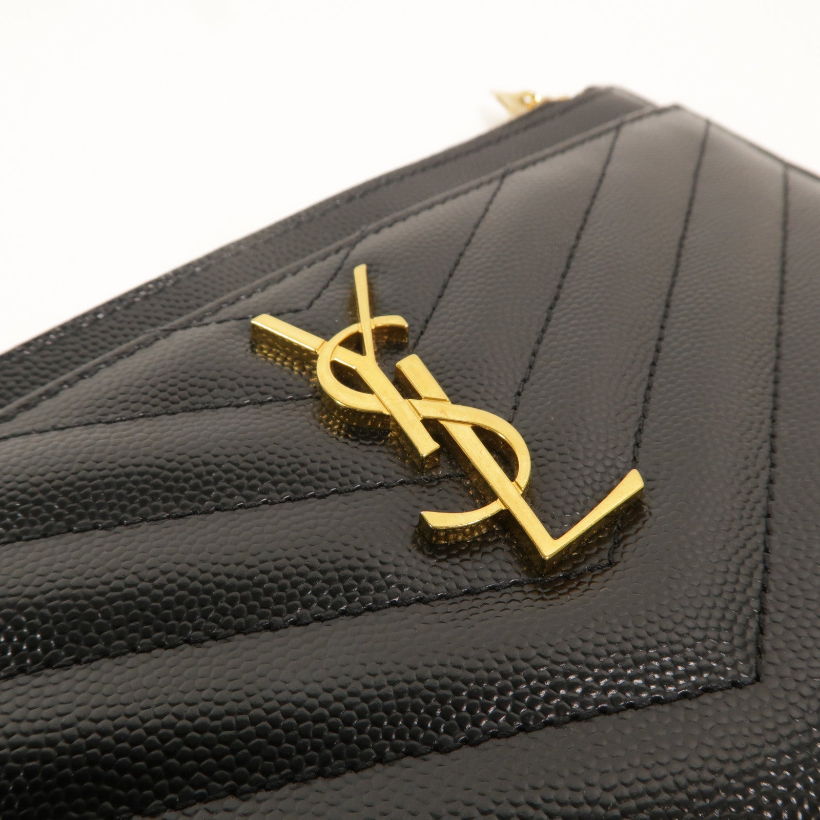 SAINT LAURENT 牛皮皮革Monogram Bill Pouch手拿包