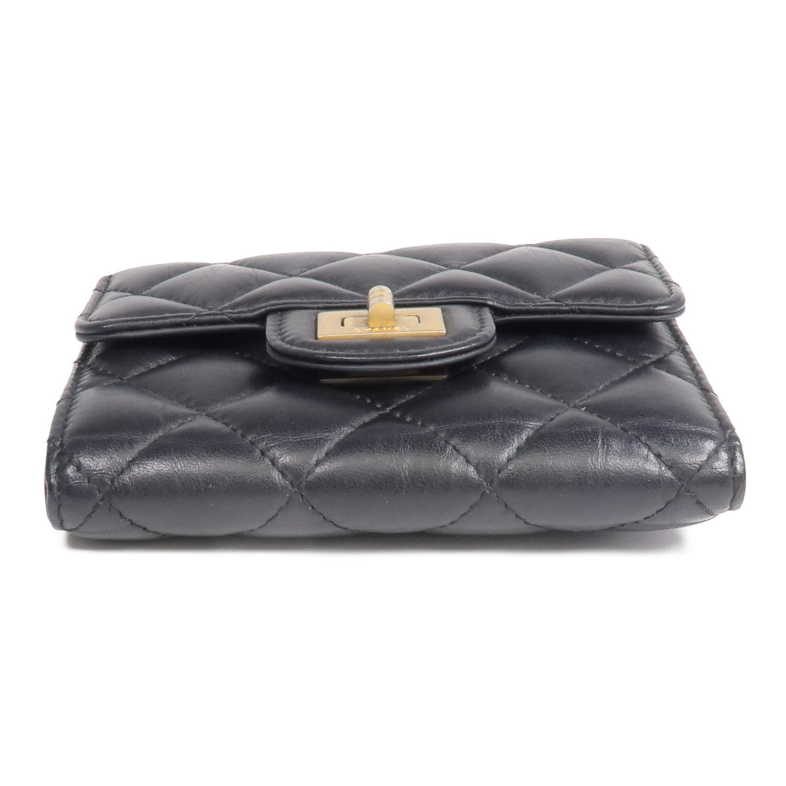 CHANEL 【激減優惠】羊皮皮革2.55 Wallet金扣錢包