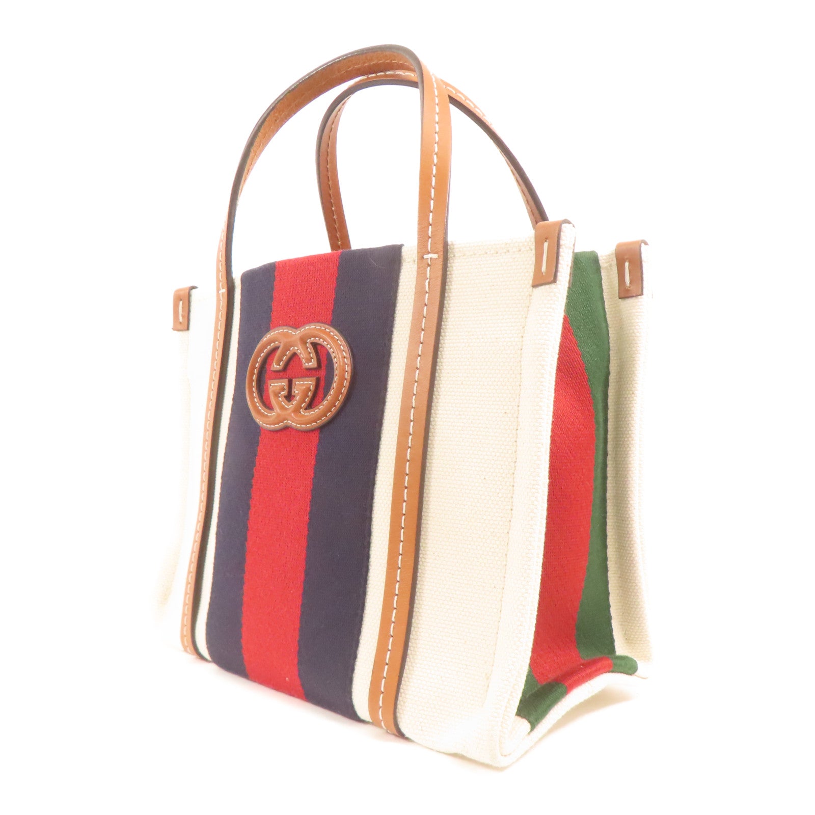 GUCCI 帆布Interlocking G Mini Tote手挽肩背兩用袋