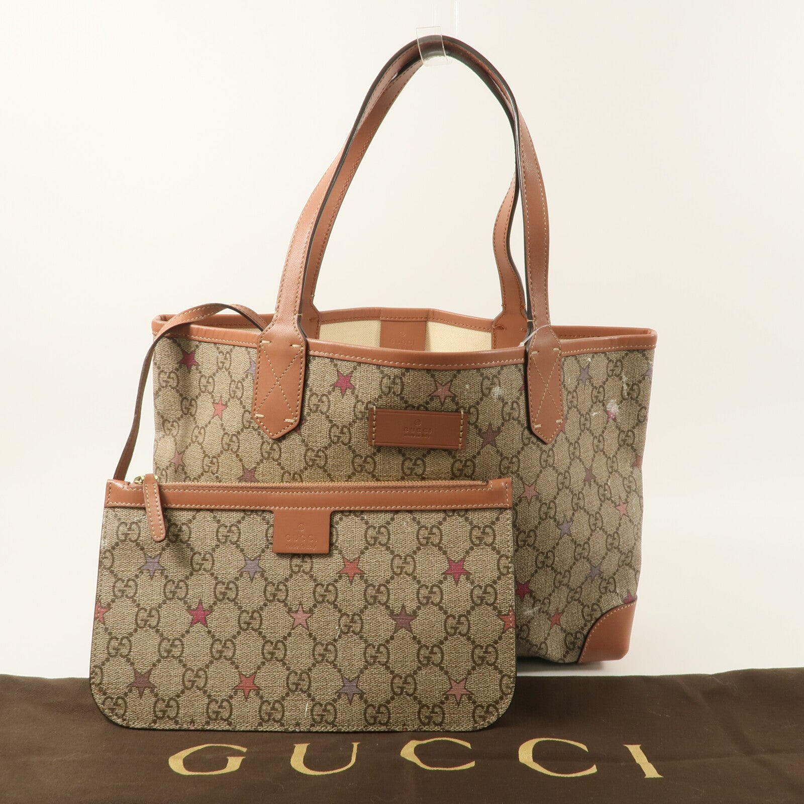 GUCCI 塗層帆布GG Supreme Star Tote手挽袋