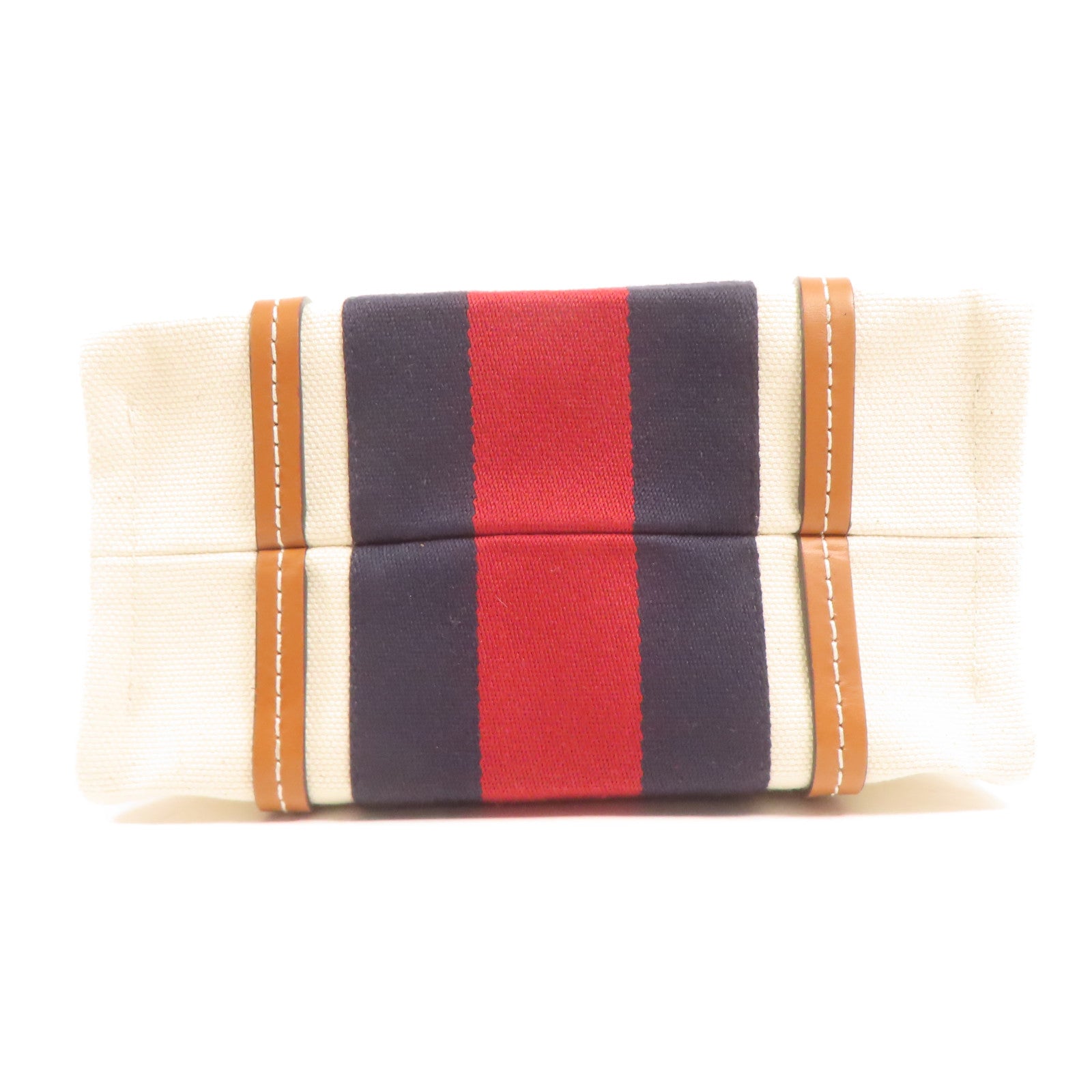 GUCCI GG Interlocking G Mini Tote 2 Way Bag Canvas White/Brown/Navy/Red