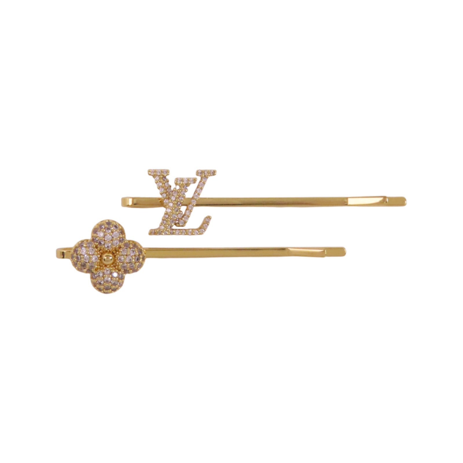 LOUIS VUITTON 金屬/水鑽Hair Clip金扣髮夾
