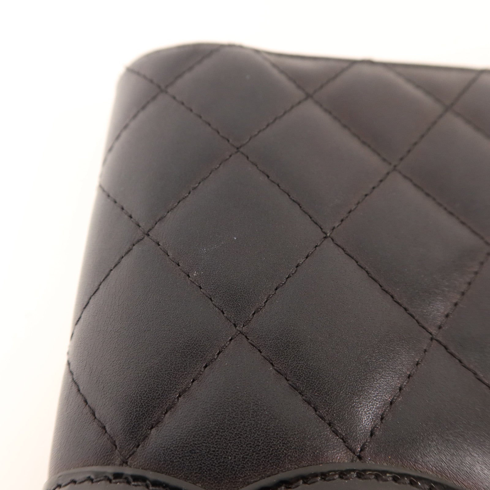 CHANEL 牛皮皮革Combon Long Wallet銀扣長錢包