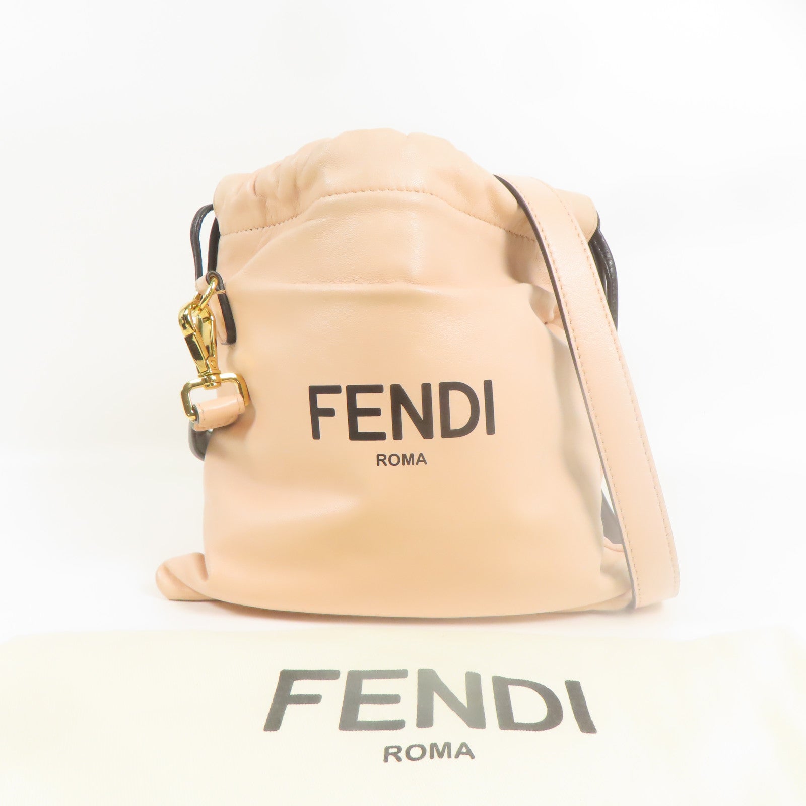 FENDI 羊皮皮革Shoulder Bag金扣肩背袋