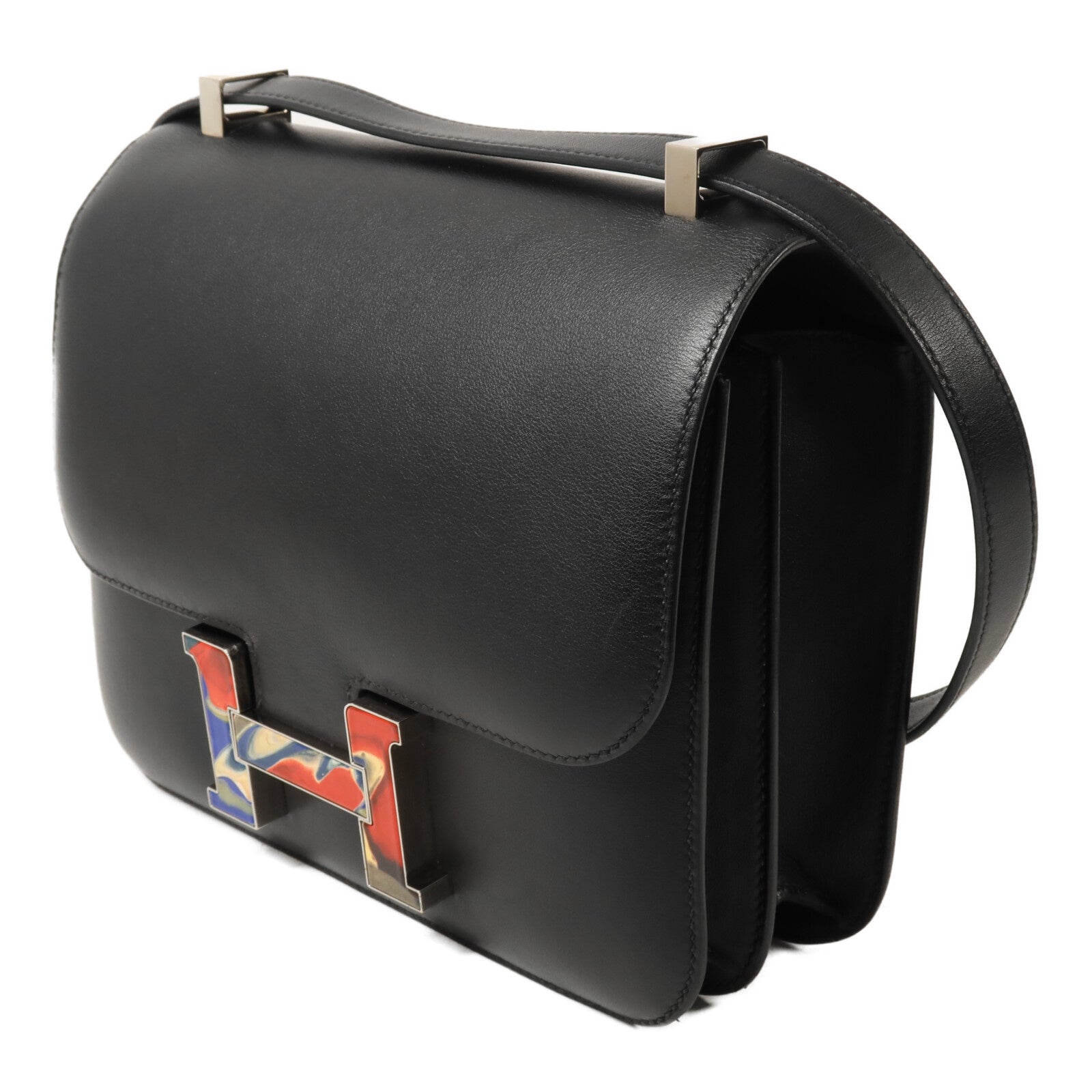 HERMES Swift皮革Constance 24肩背袋Noir
