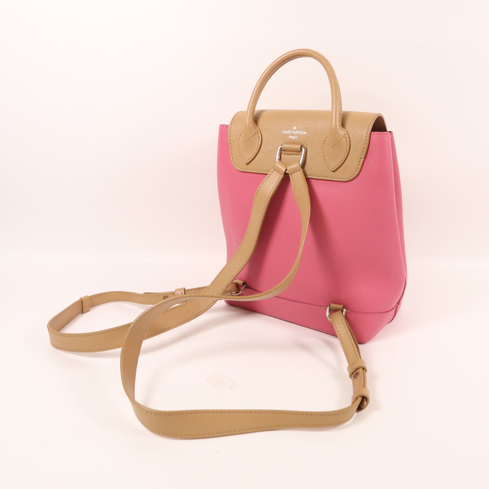 LOUIS VUITTON 皮革Lockme Backpack銀扣背包