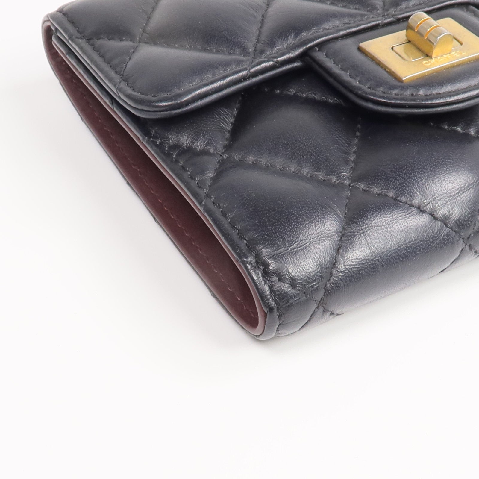 CHANEL 【激減優惠】羊皮皮革2.55 Wallet金扣錢包