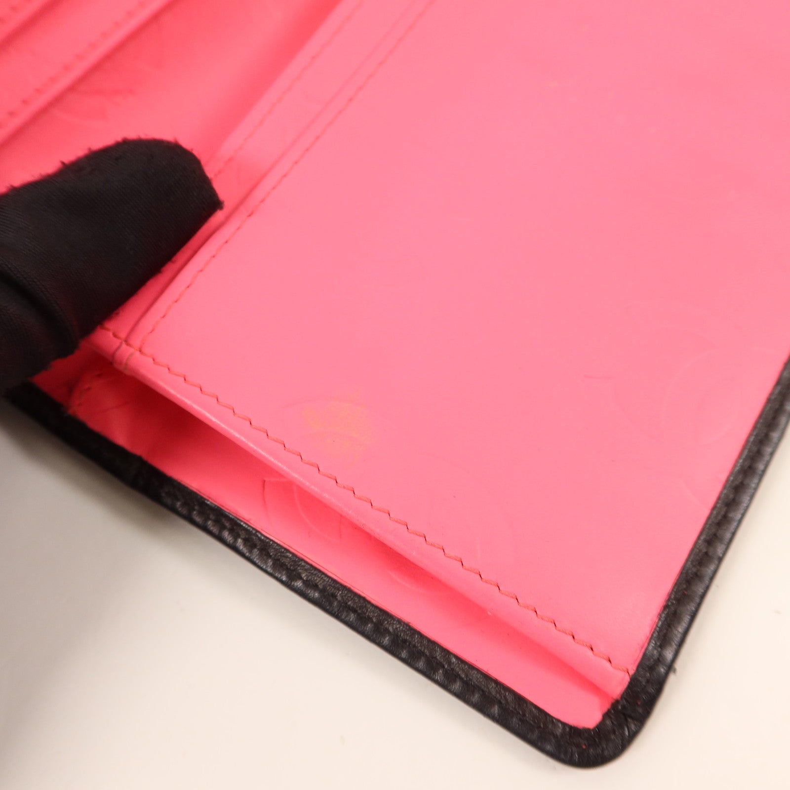 CHANEL 牛皮皮革Combon Long Wallet銀扣長錢包