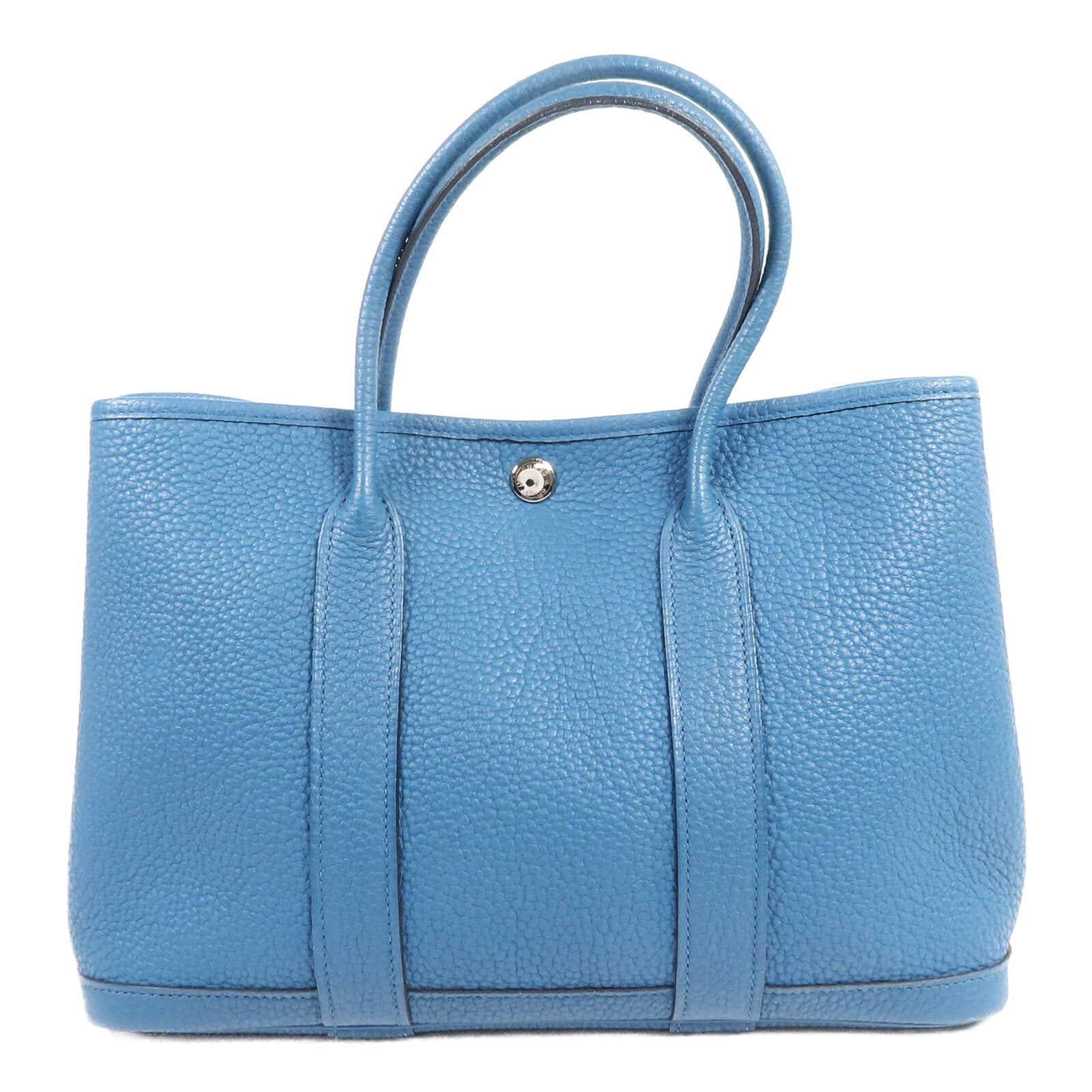 HERMES Clemence皮革Garden Party TPM手挽袋Cobalt