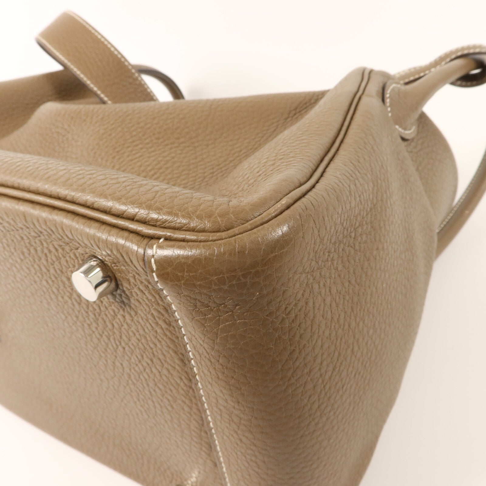 HERMES Clemence皮革Lindy 30手挽肩背兩用袋Etoupe
