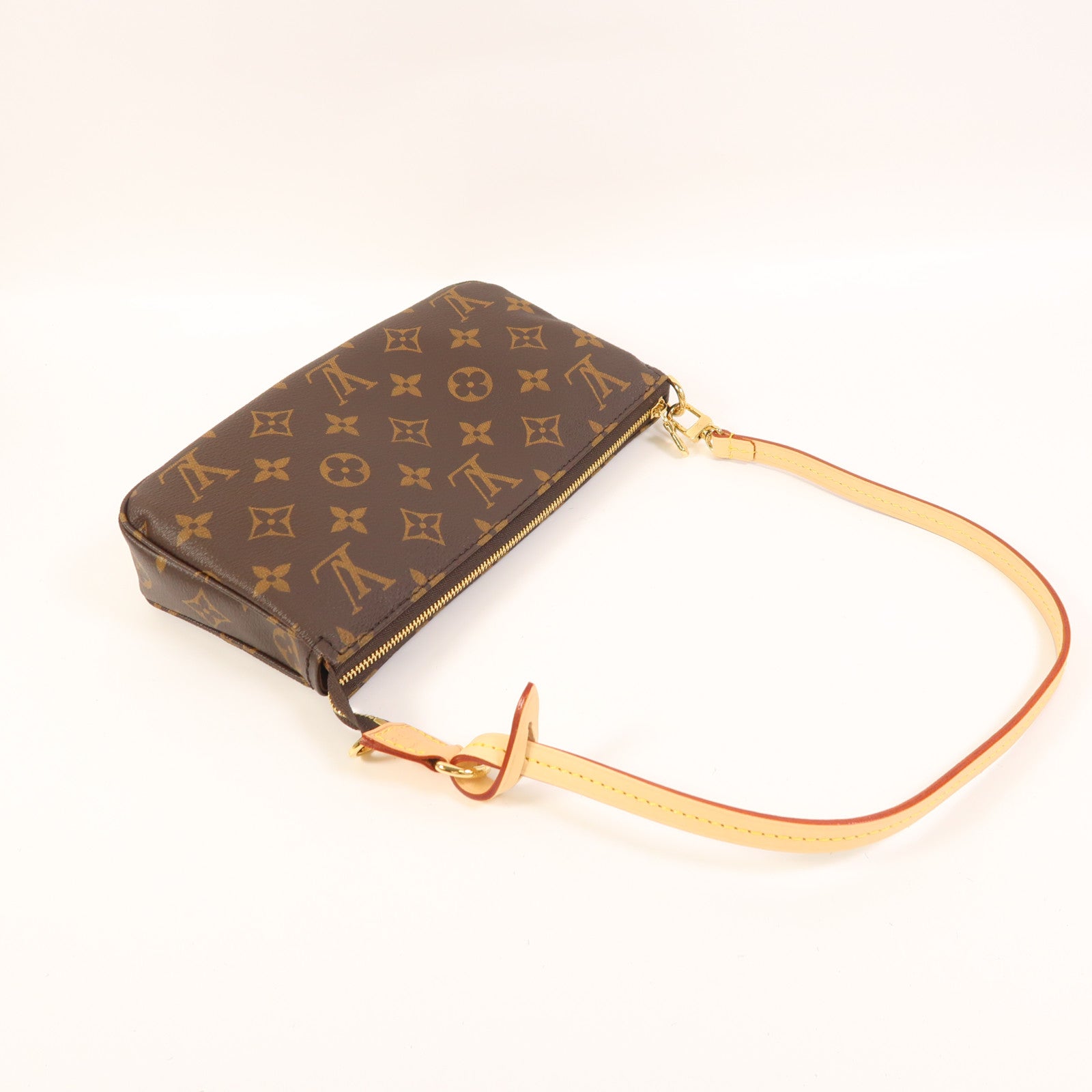 LOUIS VUITTON Monogram Pochette Accessoires金扣鏈帶肩背袋