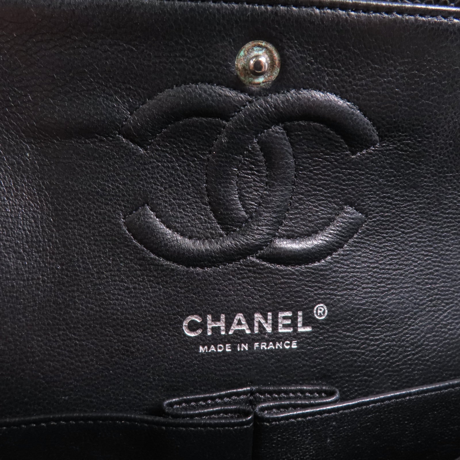 CHANEL 牛皮皮革Classic 23銀扣鏈帶肩背袋