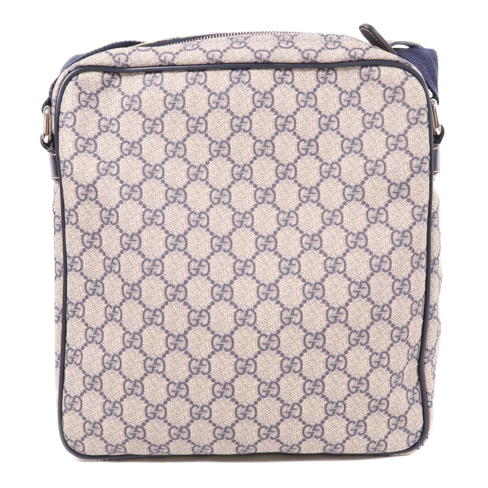 GUCCI 塗層帆布Shoulder Bag銀扣肩背袋