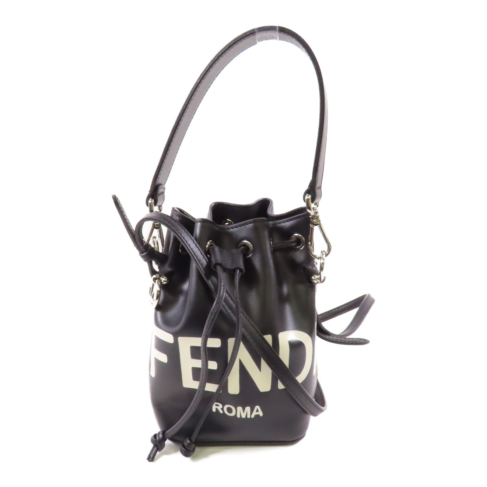 FENDI 【激減優惠】牛皮皮革Mini Mon Tresor銀扣手挽肩背兩用袋