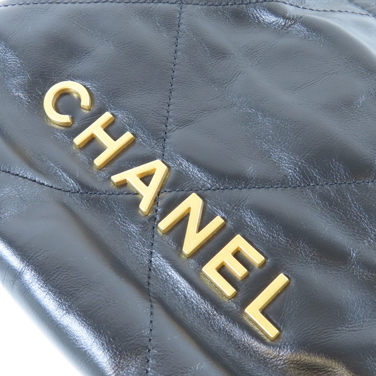 CHANEL 【激減優惠】菱格牛皮皮革Mini 22金扣手挽肩背兩用袋黑色