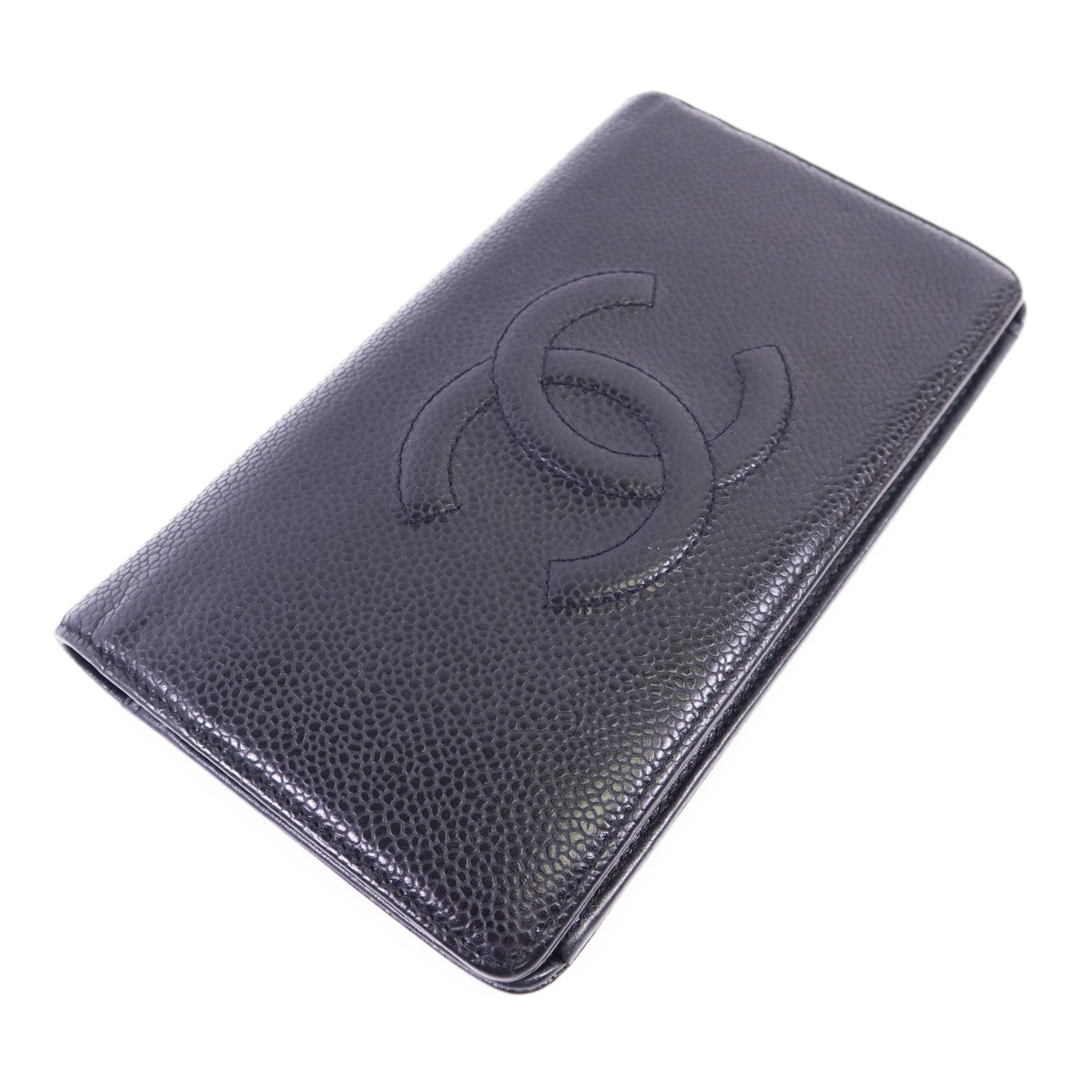 CHANEL 【激減優惠】牛皮皮革Long Bifold Wallet銀扣長錢包