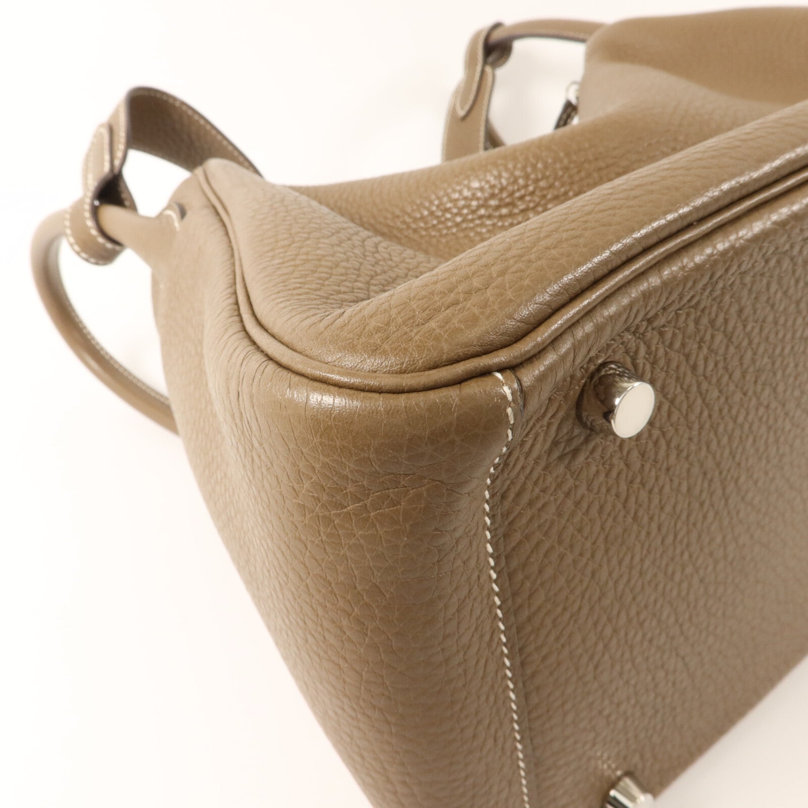 HERMES Clemence皮革Lindy 30手挽肩背兩用袋Etoupe