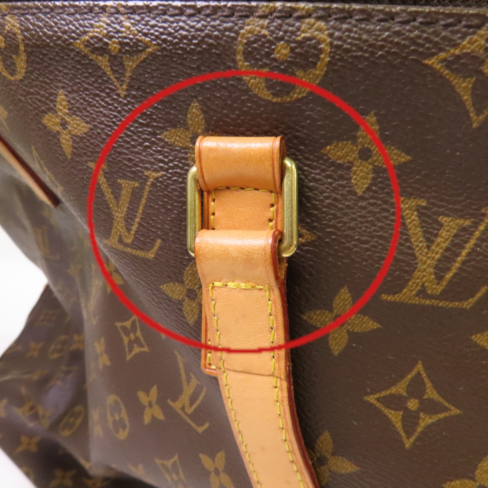 LOUIS VUITTON Monogram Cabas Mezzo Tote Bag金扣肩背袋啡色