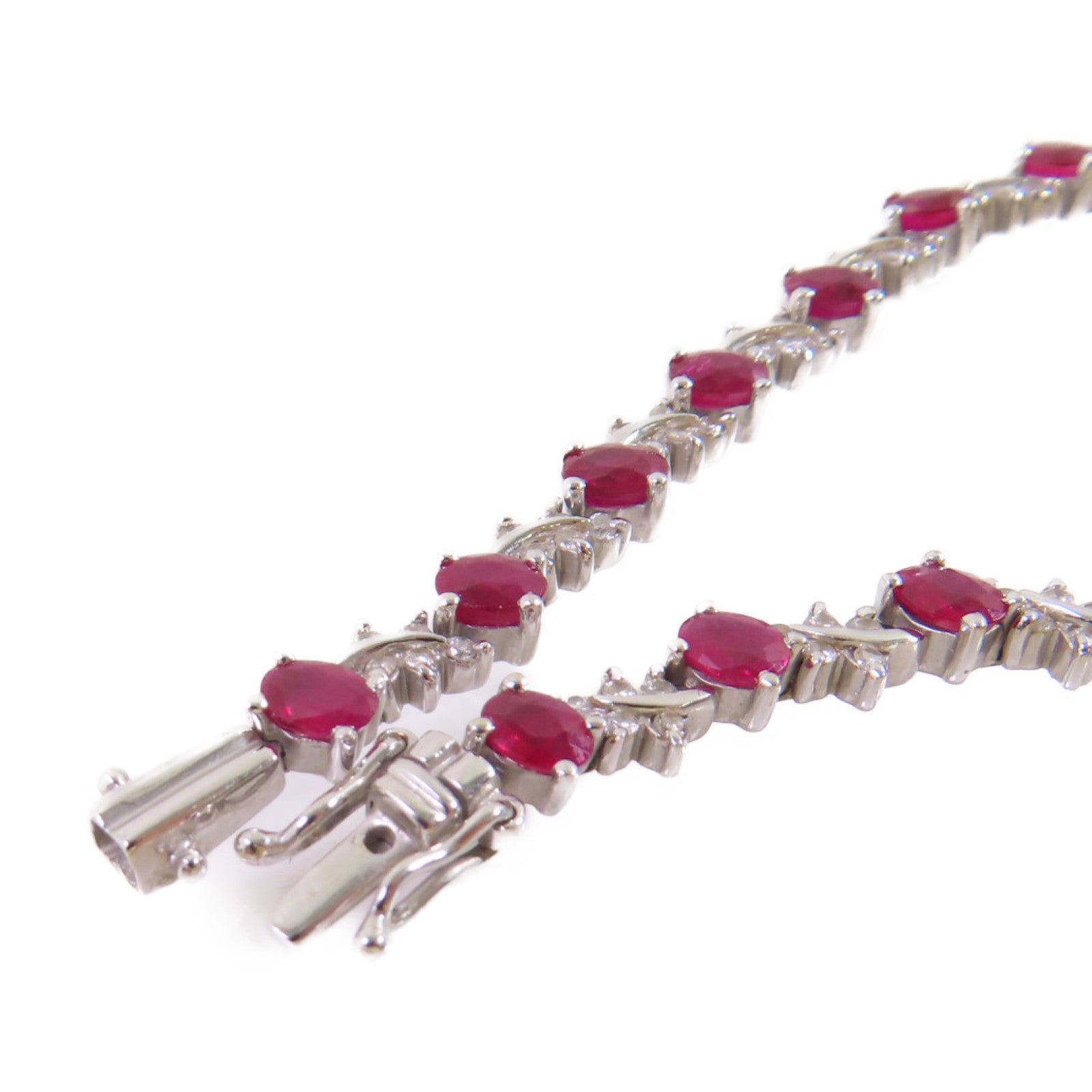 JEWELRY 18K白金/0.44ct紅寶石/0.85ct鑽石Ruby Diamond Bracelet手鏈