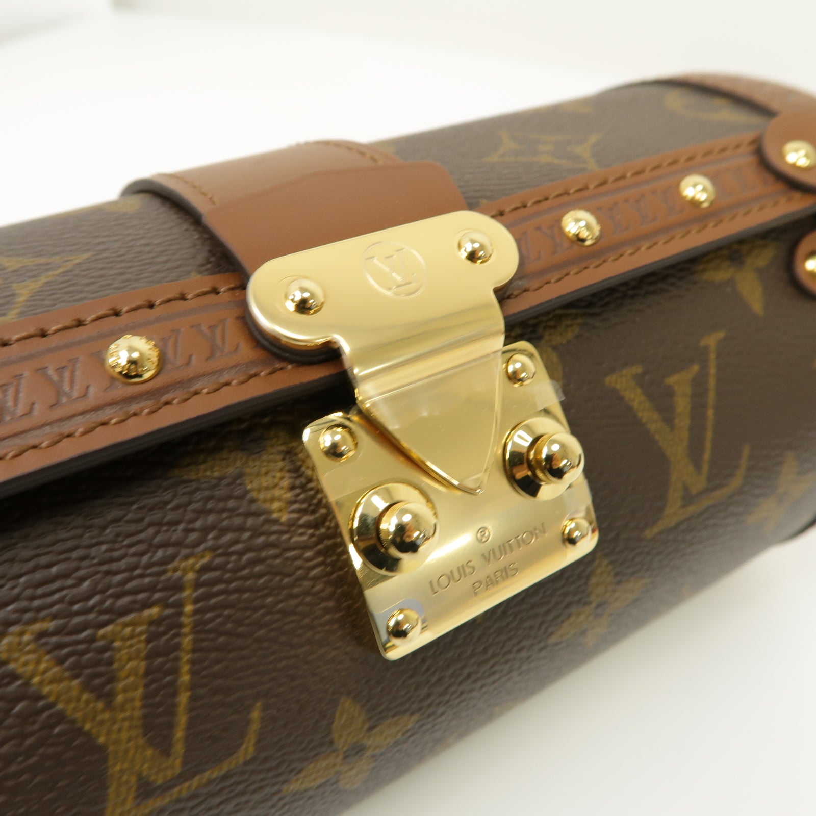 LOUIS VUITTON Monogram Papillon Trunk金扣手挽肩背兩用袋棕色