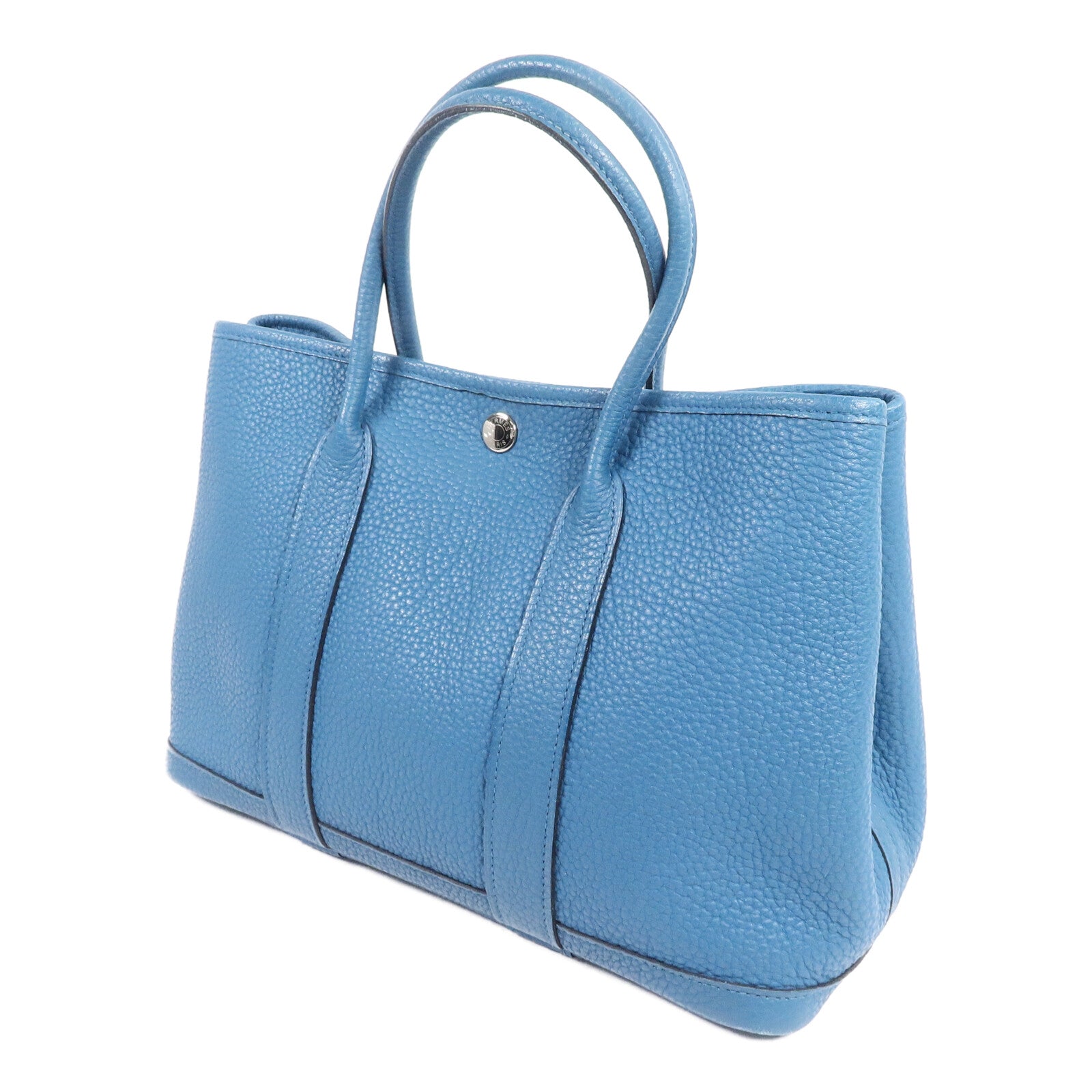 HERMES Clemence皮革Garden Party TPM手挽袋Cobalt