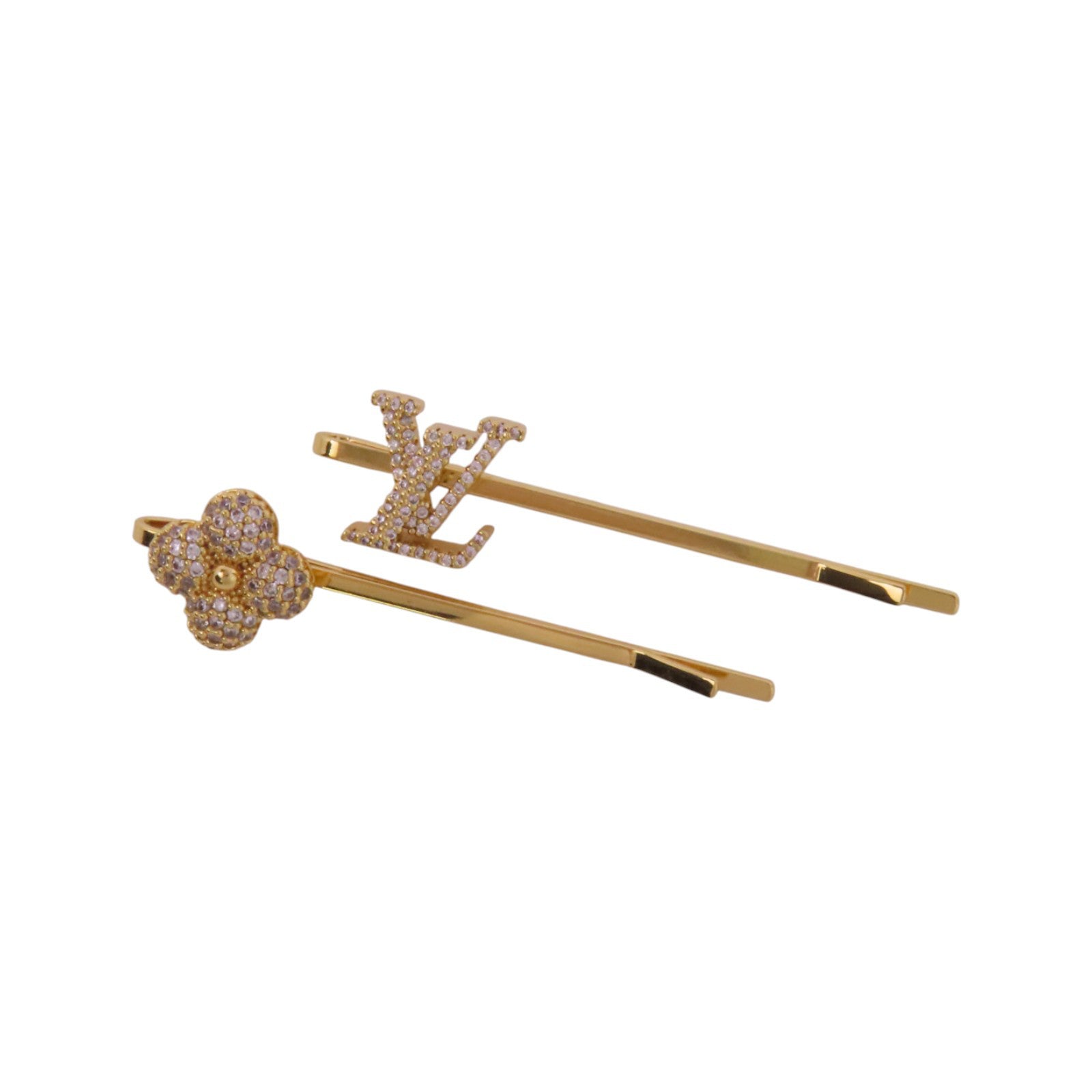 LOUIS VUITTON 金屬/水鑽Hair Clip金扣髮夾