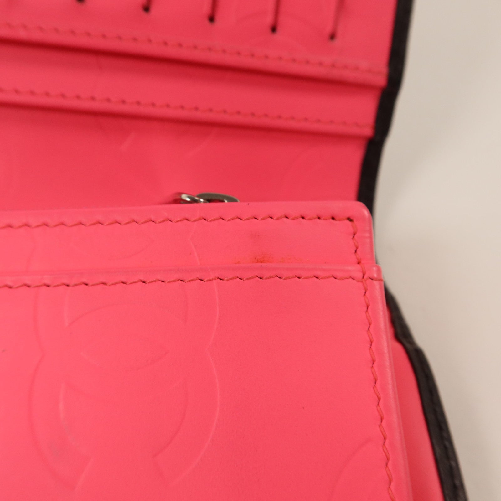 CHANEL 牛皮皮革Combon Long Wallet銀扣長錢包