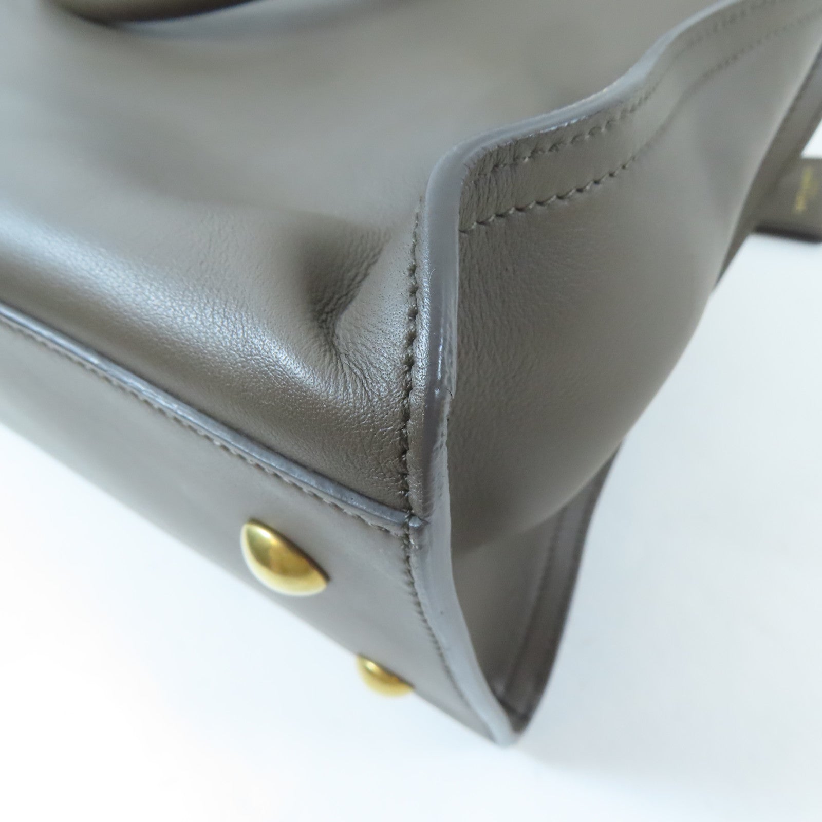 SAINT LAURENT 牛皮皮革Cabas Y 2 Way Shoulder Bag金扣手挽肩背兩用袋灰色