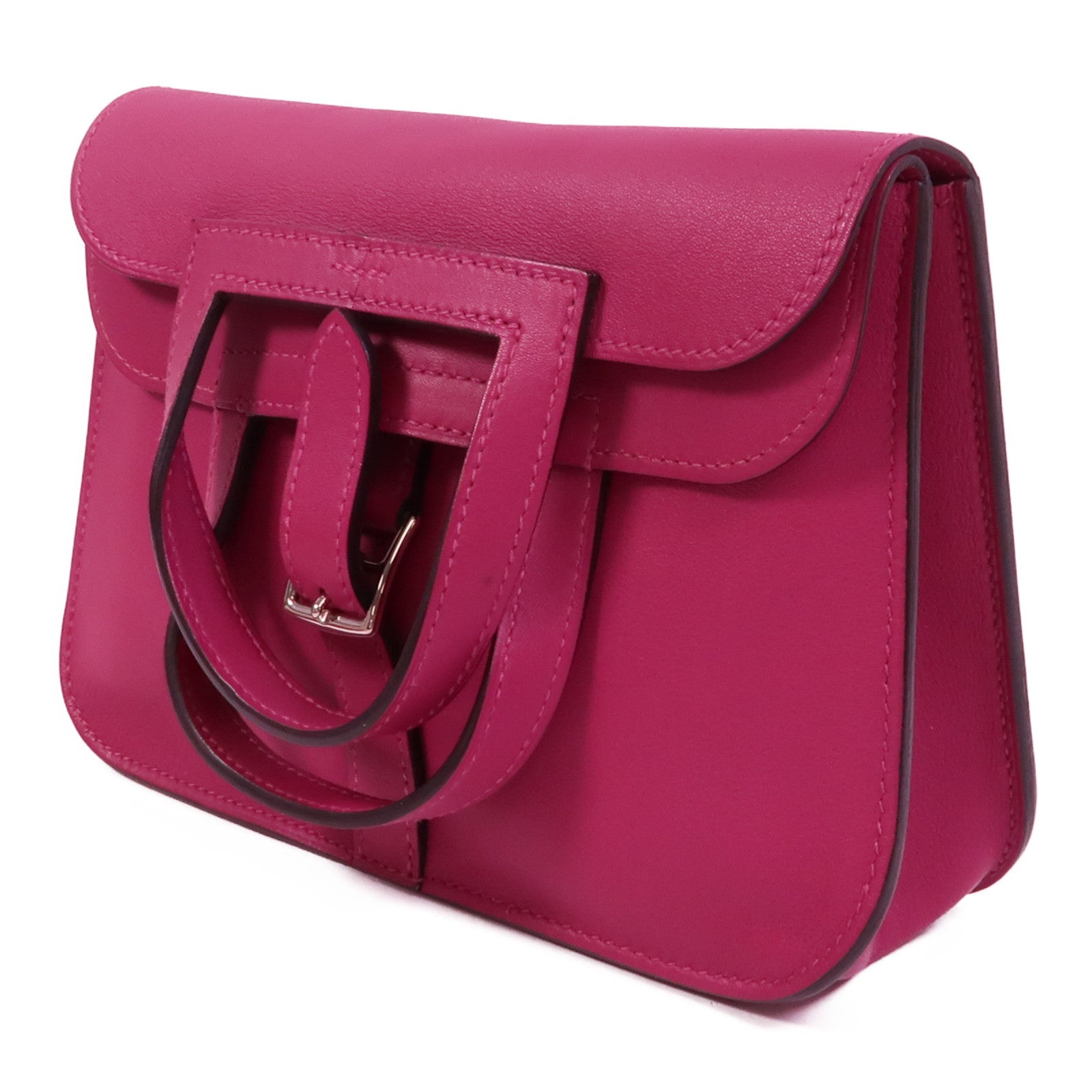 HERMES Swift皮革Mini Halzan手挽肩背兩用袋Rose Purple