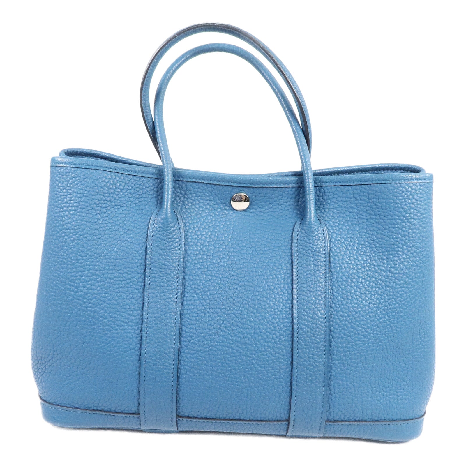 HERMES Clemence皮革Garden Party TPM手挽袋Cobalt