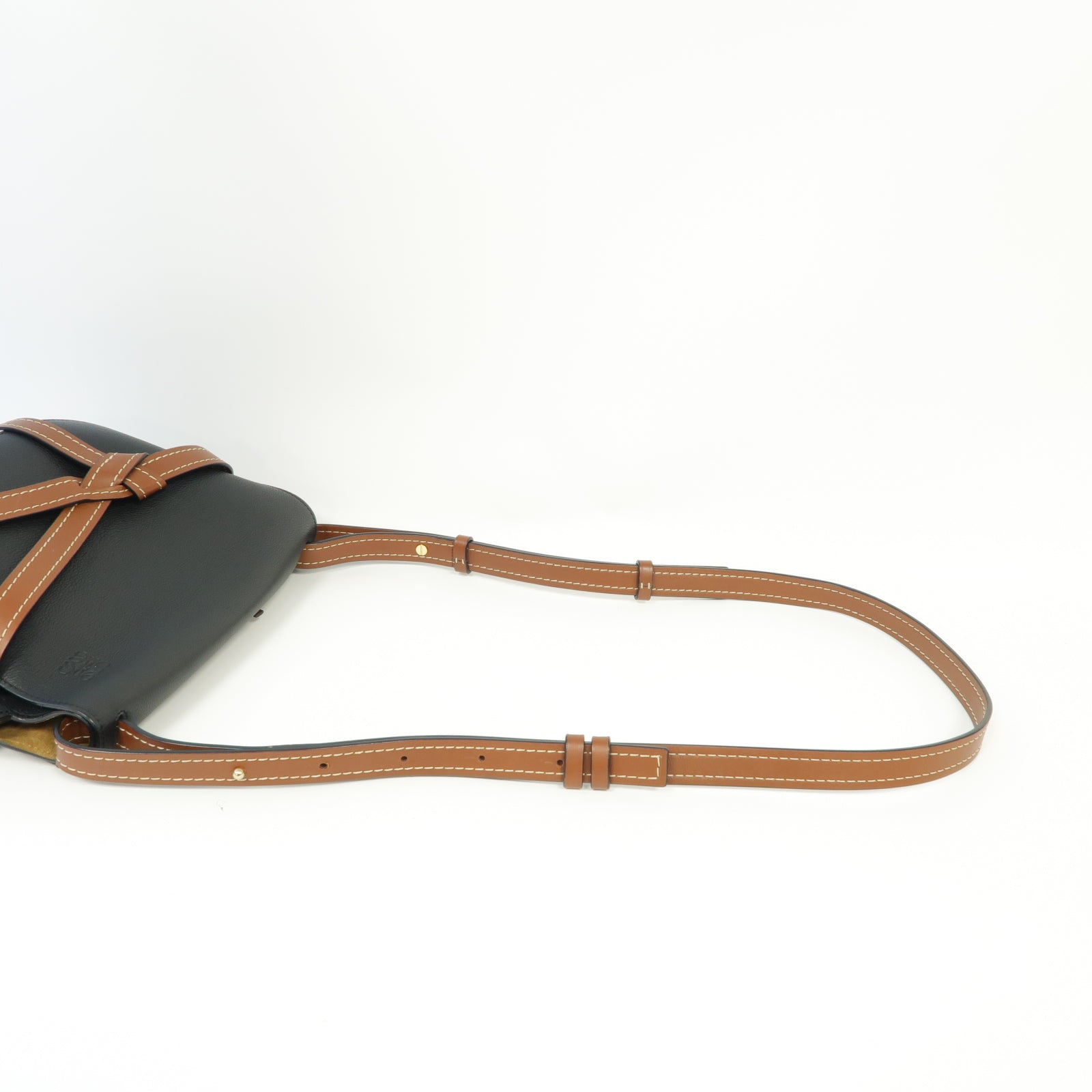 LOEWE 【激減優惠】牛皮皮革Small Gate金扣肩背袋黒色
