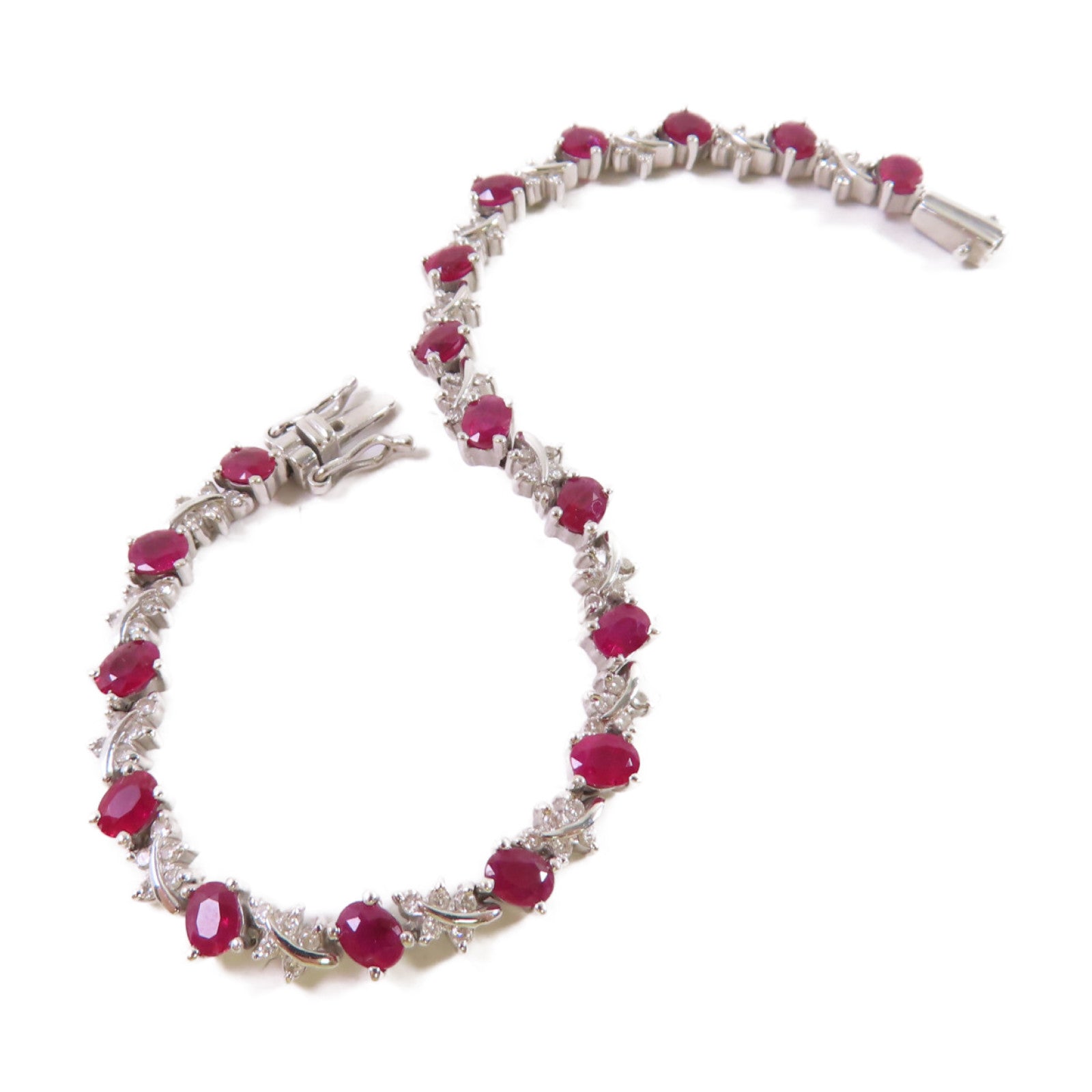 JEWELRY 18K白金/0.44ct紅寶石/0.85ct鑽石Ruby Diamond Bracelet手鏈