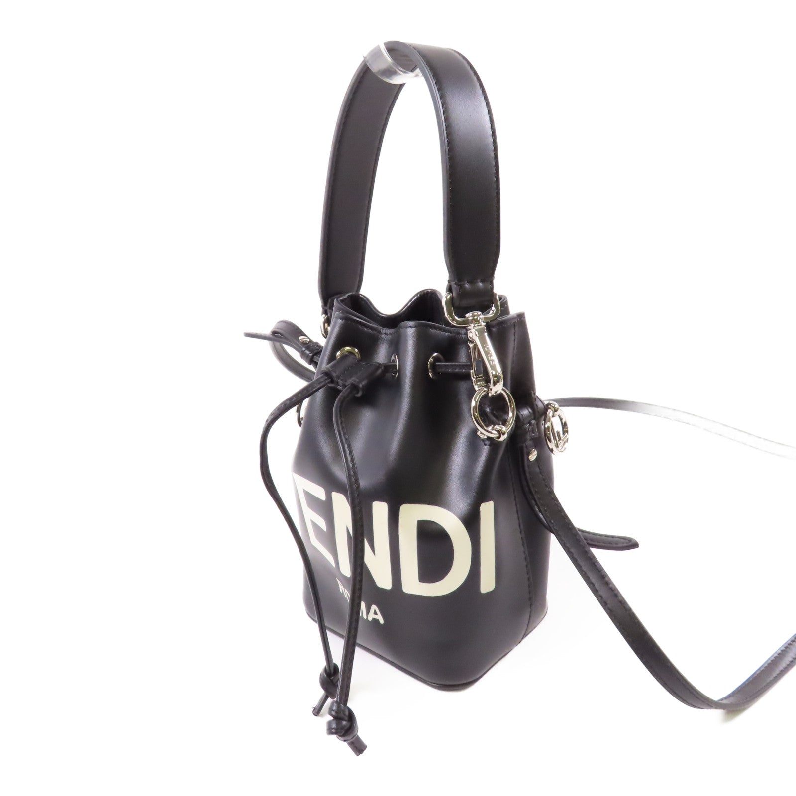 FENDI 【激減優惠】牛皮皮革Mini Mon Tresor銀扣手挽肩背兩用袋