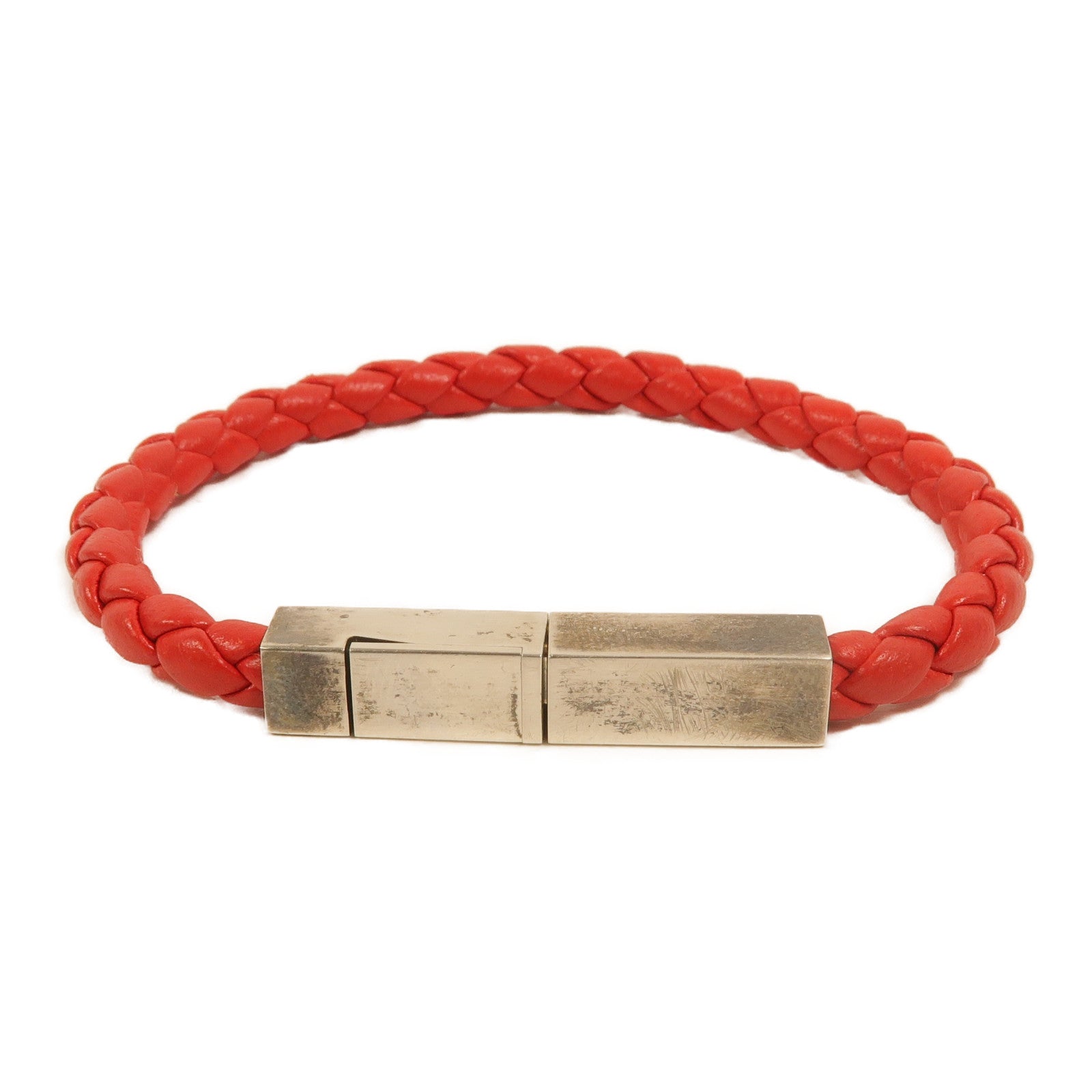 BOTTEGA VENETA 羊皮皮革/925純銀Braided Bracelet手鏈