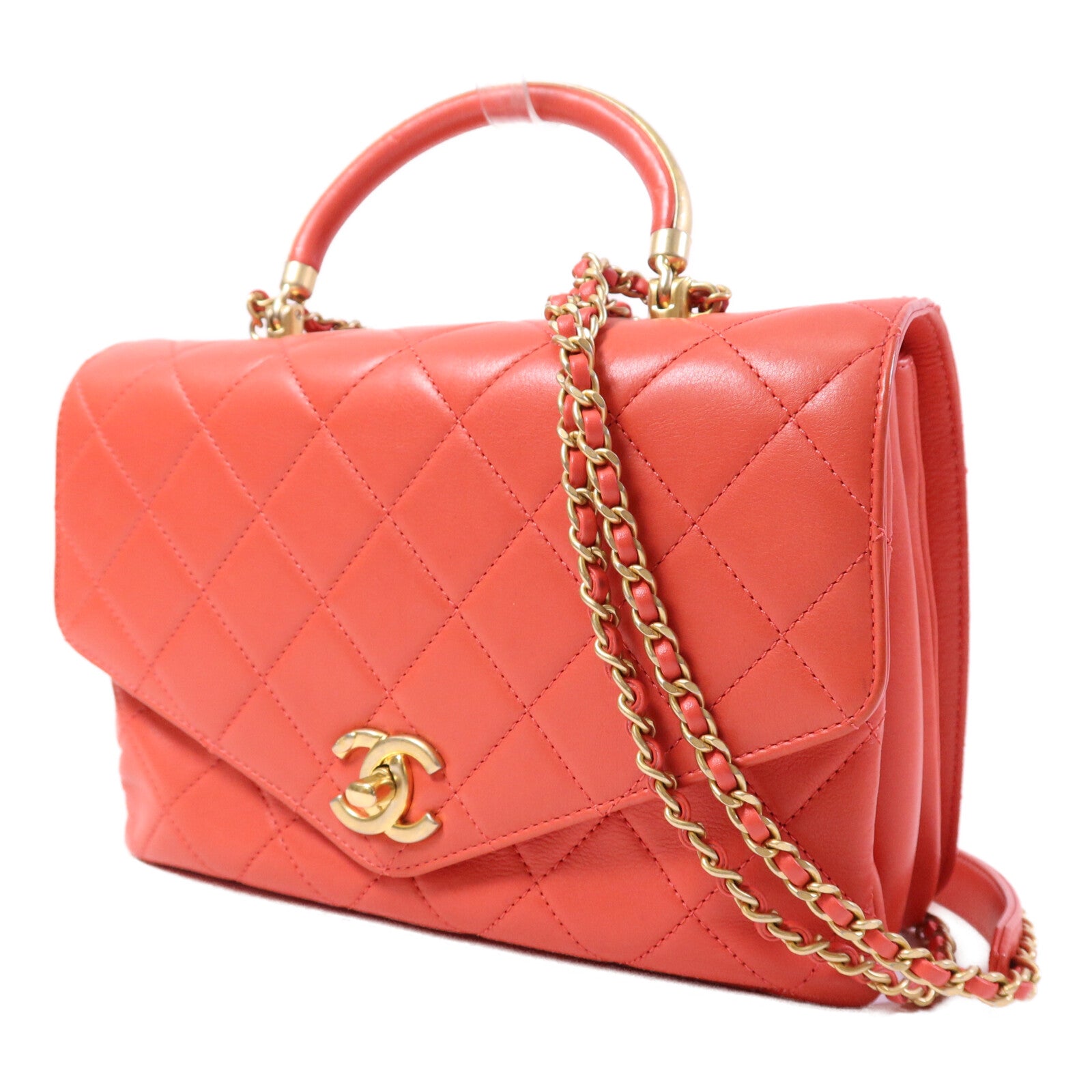 CHANEL 牛皮皮革Shoulder Bag金扣肩背袋