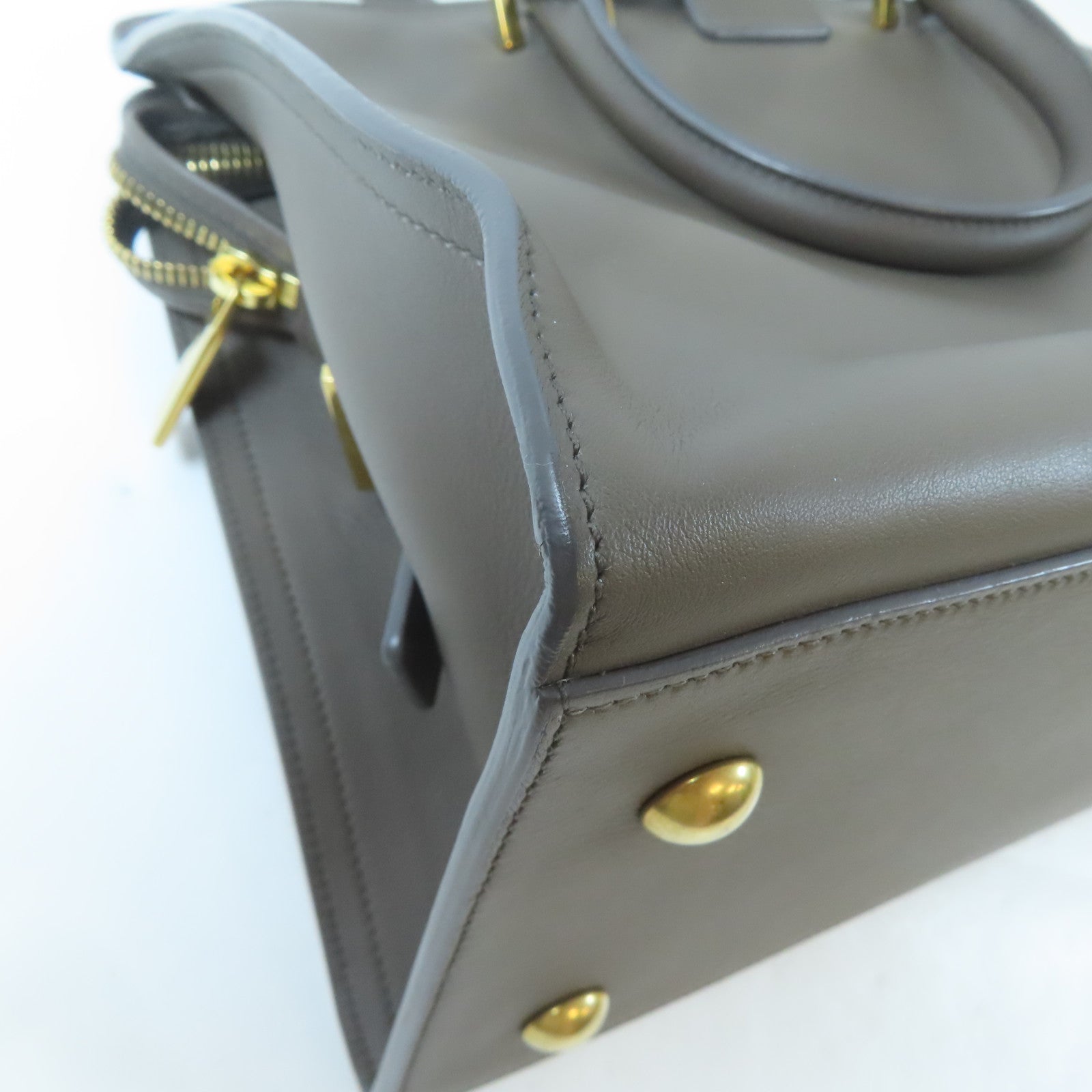 SAINT LAURENT 牛皮皮革Cabas Y 2 Way Shoulder Bag金扣手挽肩背兩用袋灰色