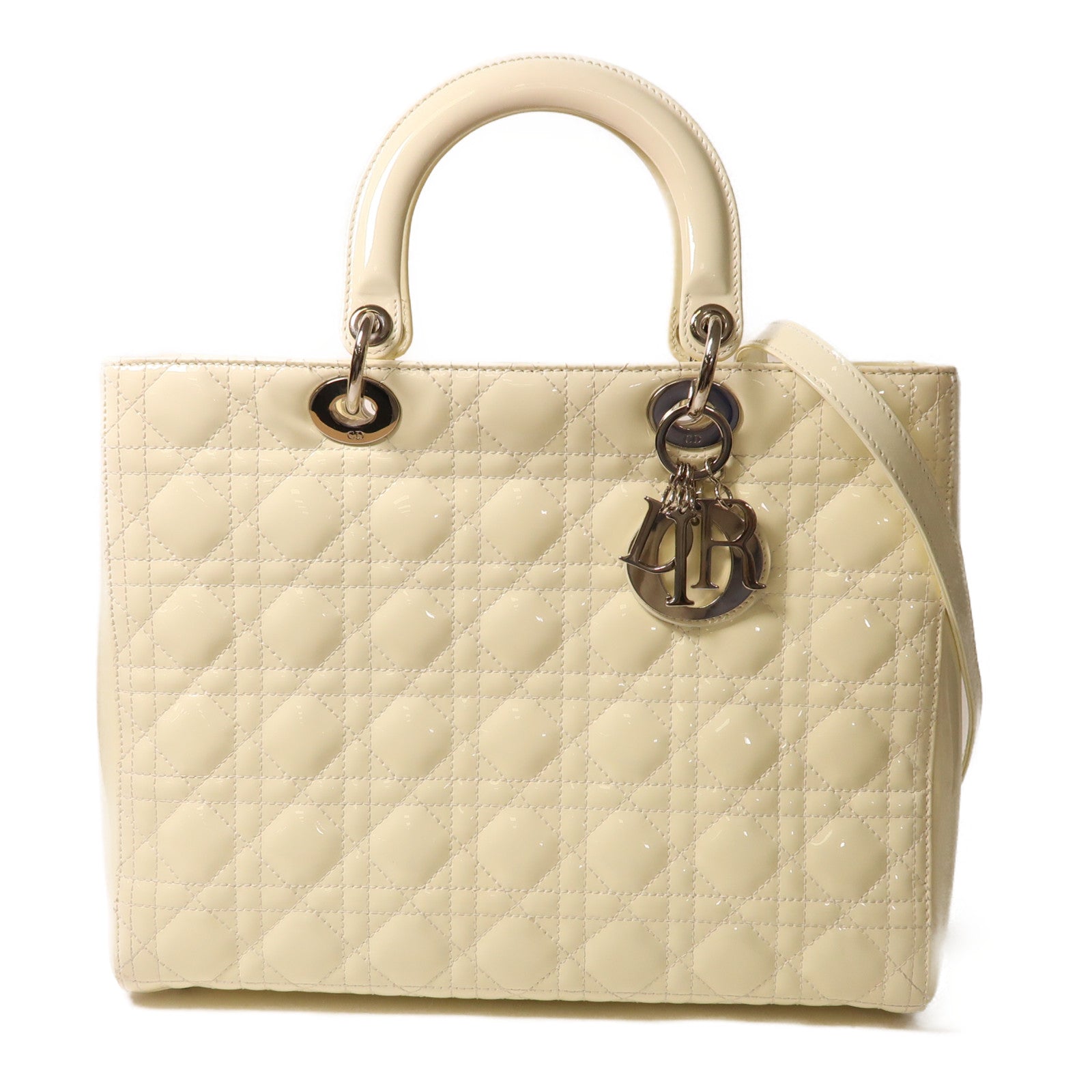 Dior 漆皮皮革Lady Dior Shoulder手挽肩背兩用袋