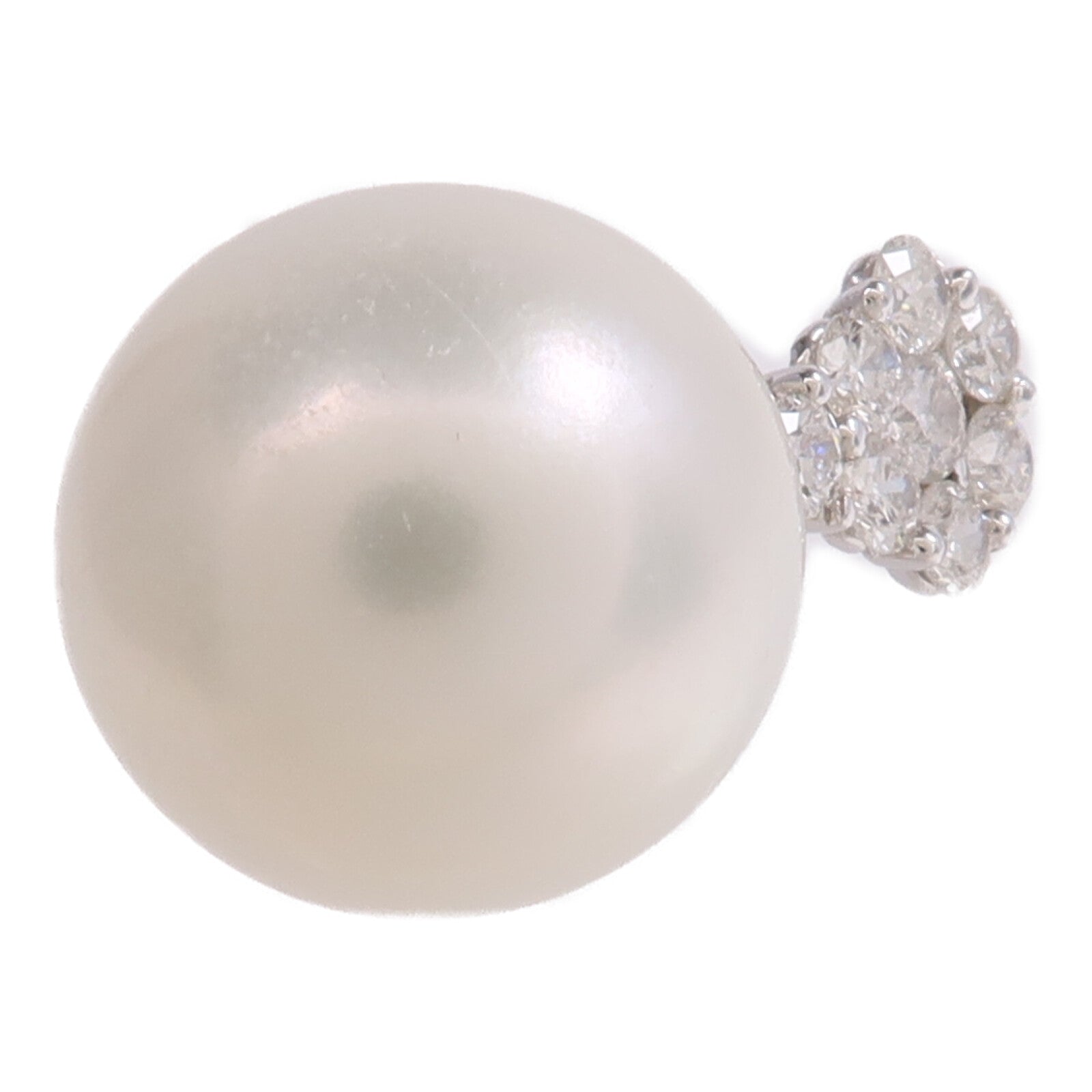 JEWELRY 18K白金Pearl Diamond Pendant Top珍珠/鑽石吊墜
