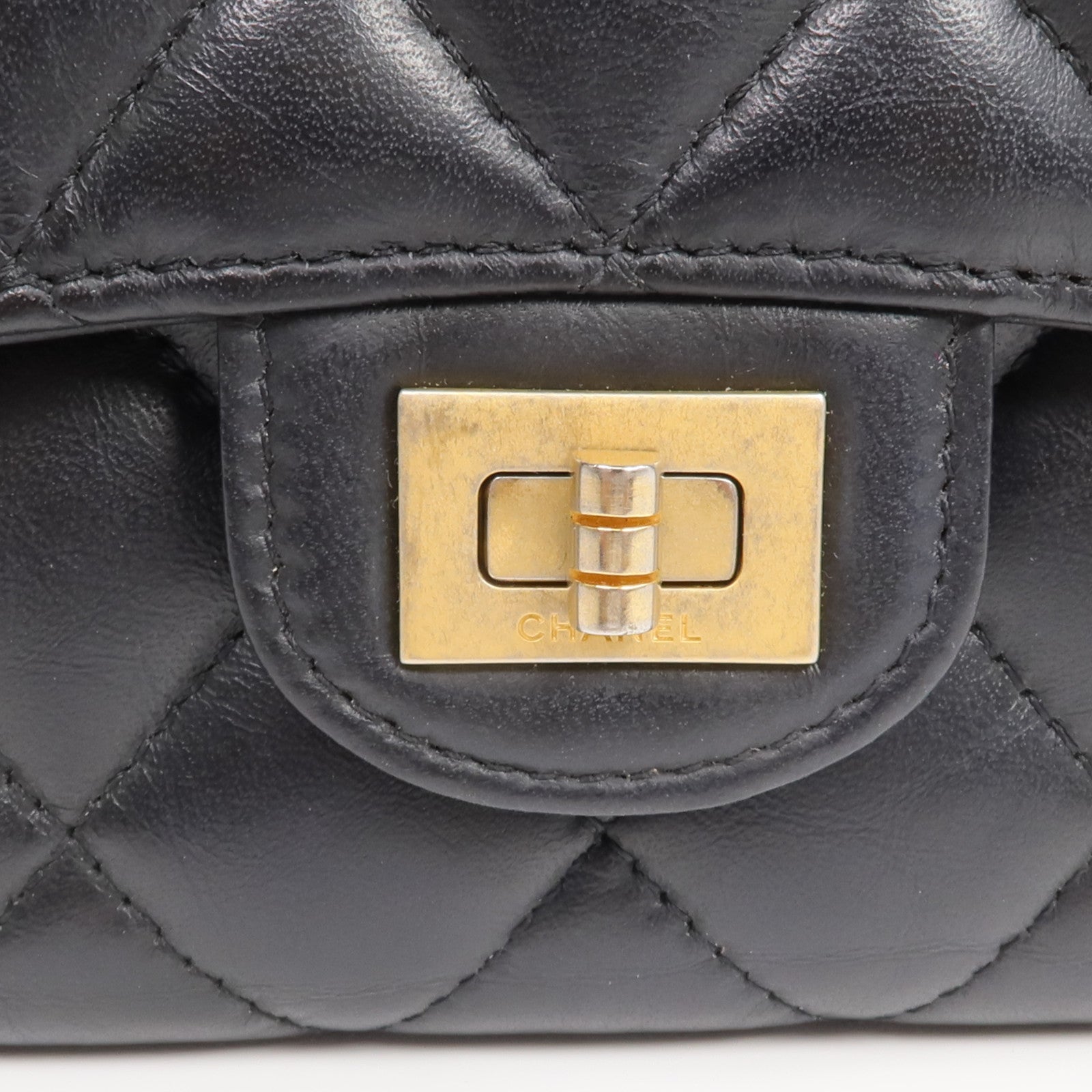 CHANEL 【激減優惠】羊皮皮革2.55 Wallet金扣錢包