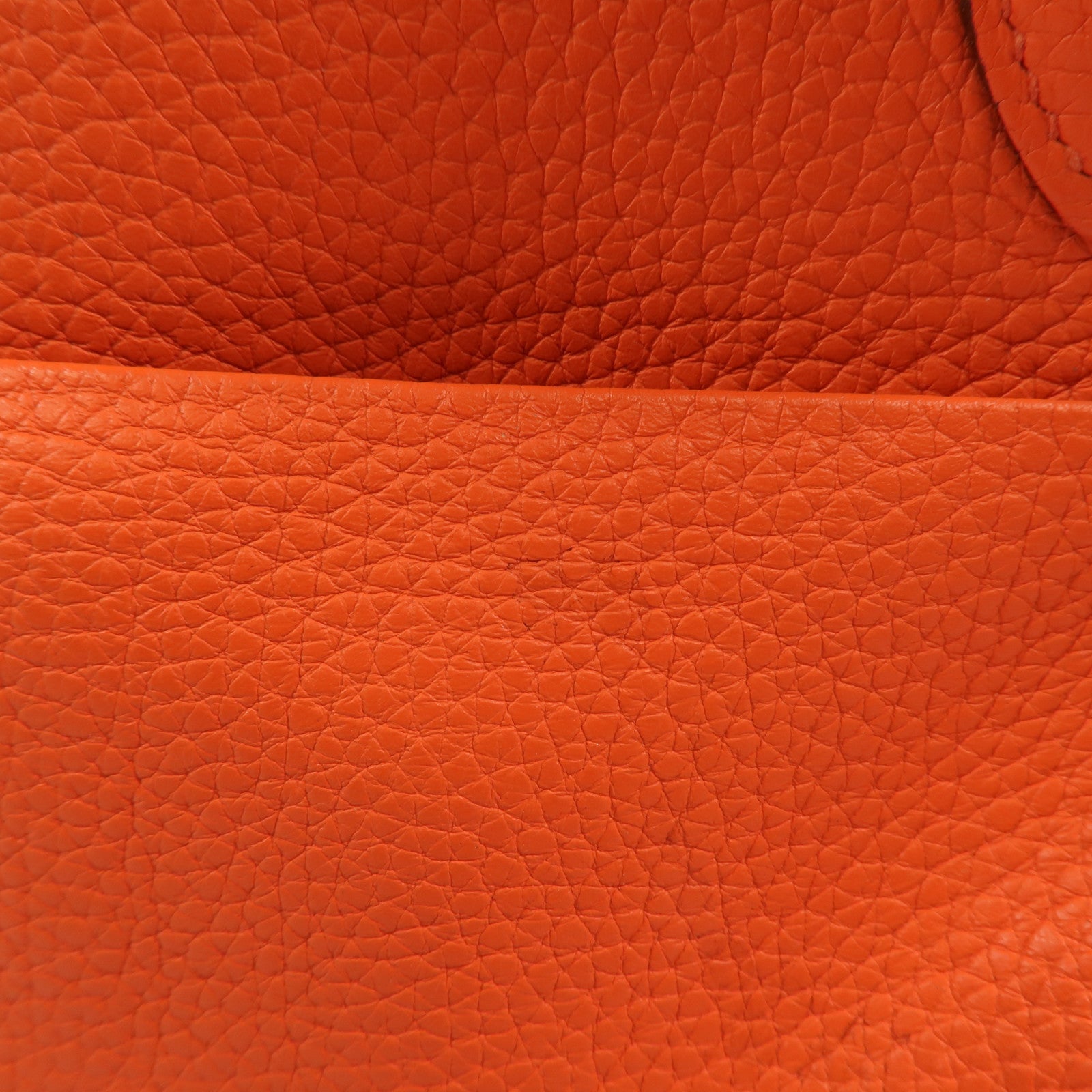 HERMES Clemence皮革Lindy 34銀扣手挽肩背兩用袋Orange Poppy