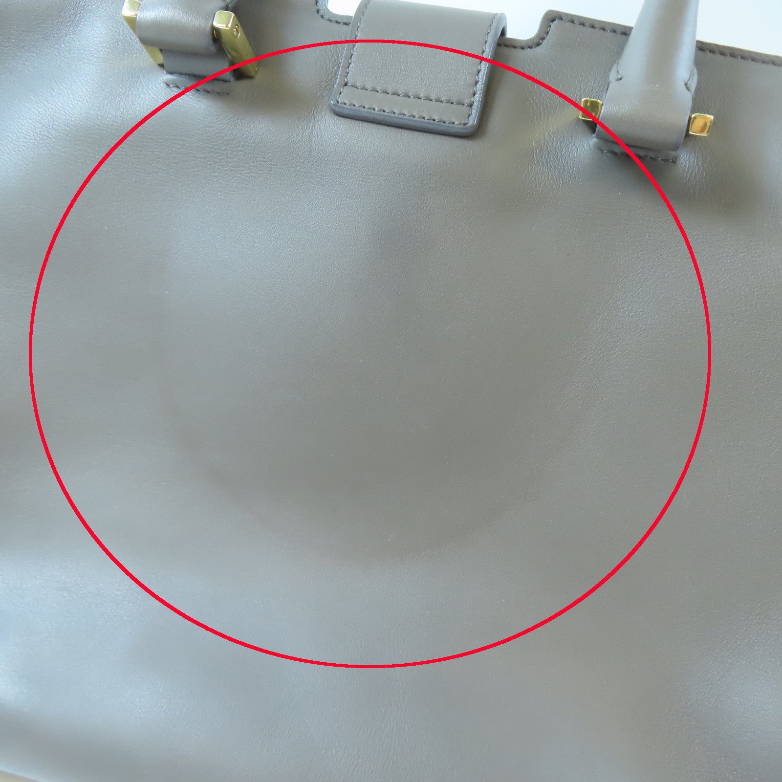 SAINT LAURENT 牛皮皮革Cabas Y 2 Way Shoulder Bag金扣手挽肩背兩用袋灰色
