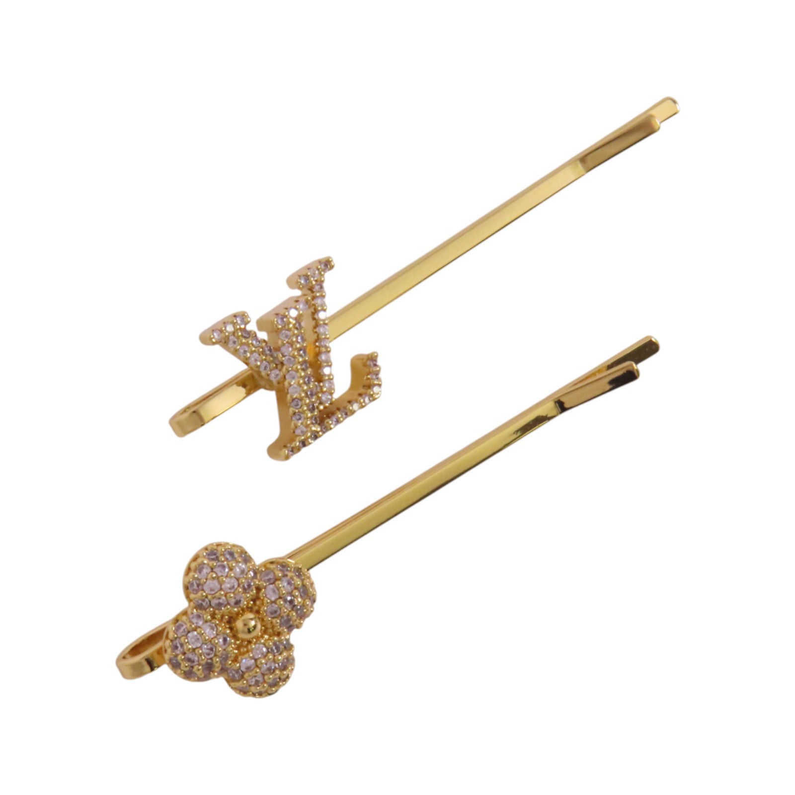 LOUIS VUITTON 金屬/水鑽Hair Clip金扣髮夾