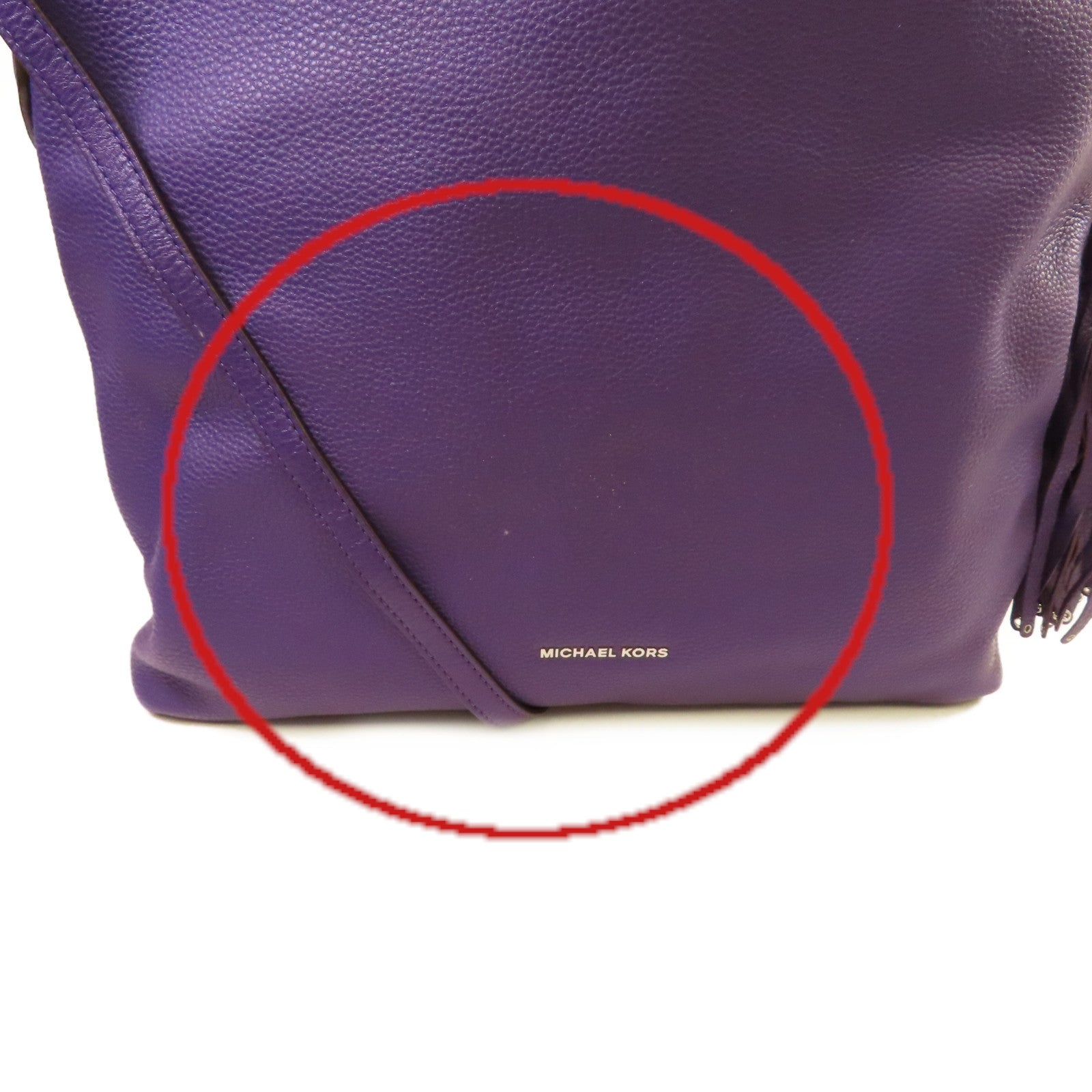 Michael Kors 牛皮皮革2Way Shoulder Bag銀扣手挽肩背兩用袋紫色
